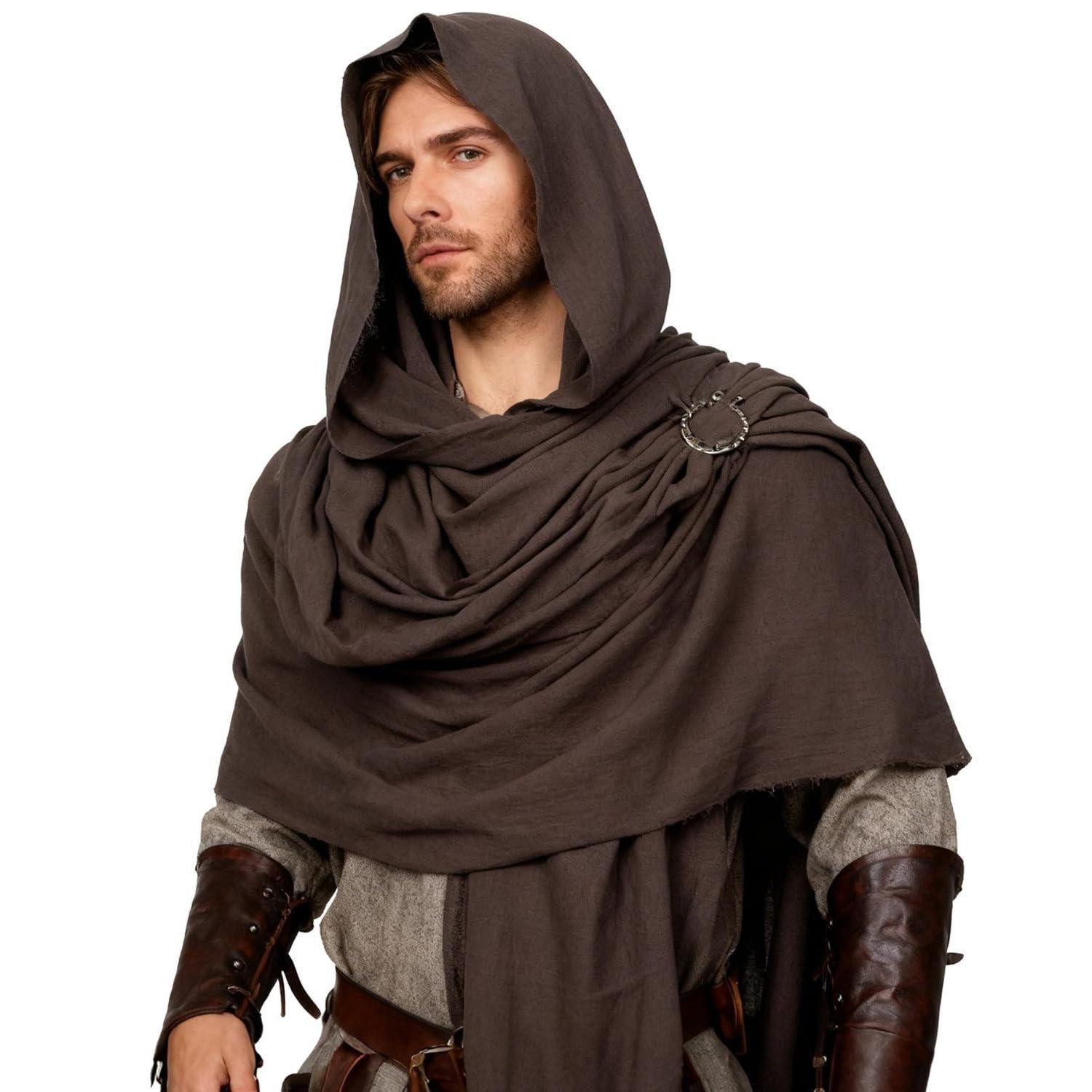 LuxusKollektion Umhang Mittelalter Schal Wrap Umhang Braun