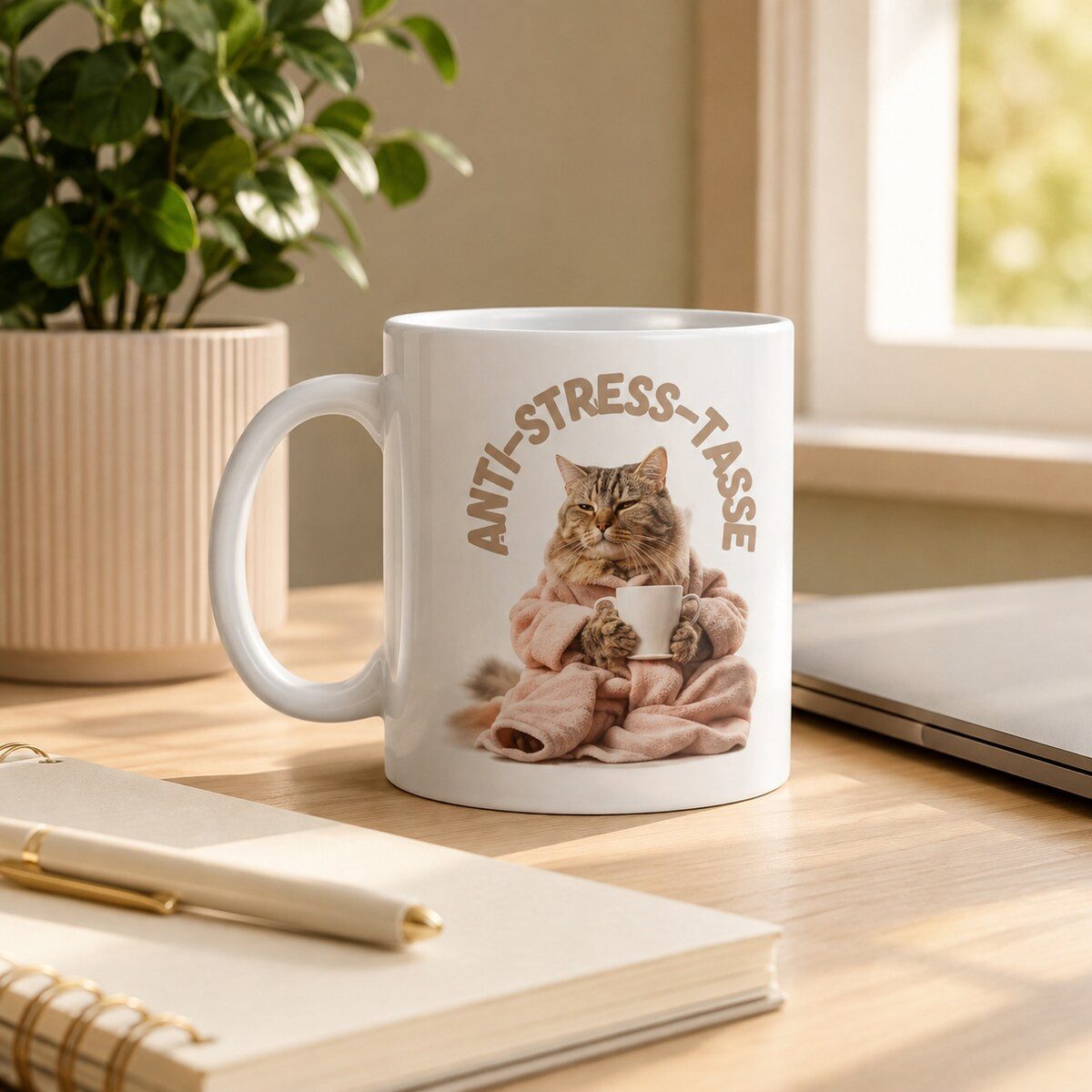 WS-Trend Tasse Katze Anti Stress Keramik Kaffeetasse Teetasse Geschenke, 1-tlg., Keramik, 325 ml – Bild 4 von 5