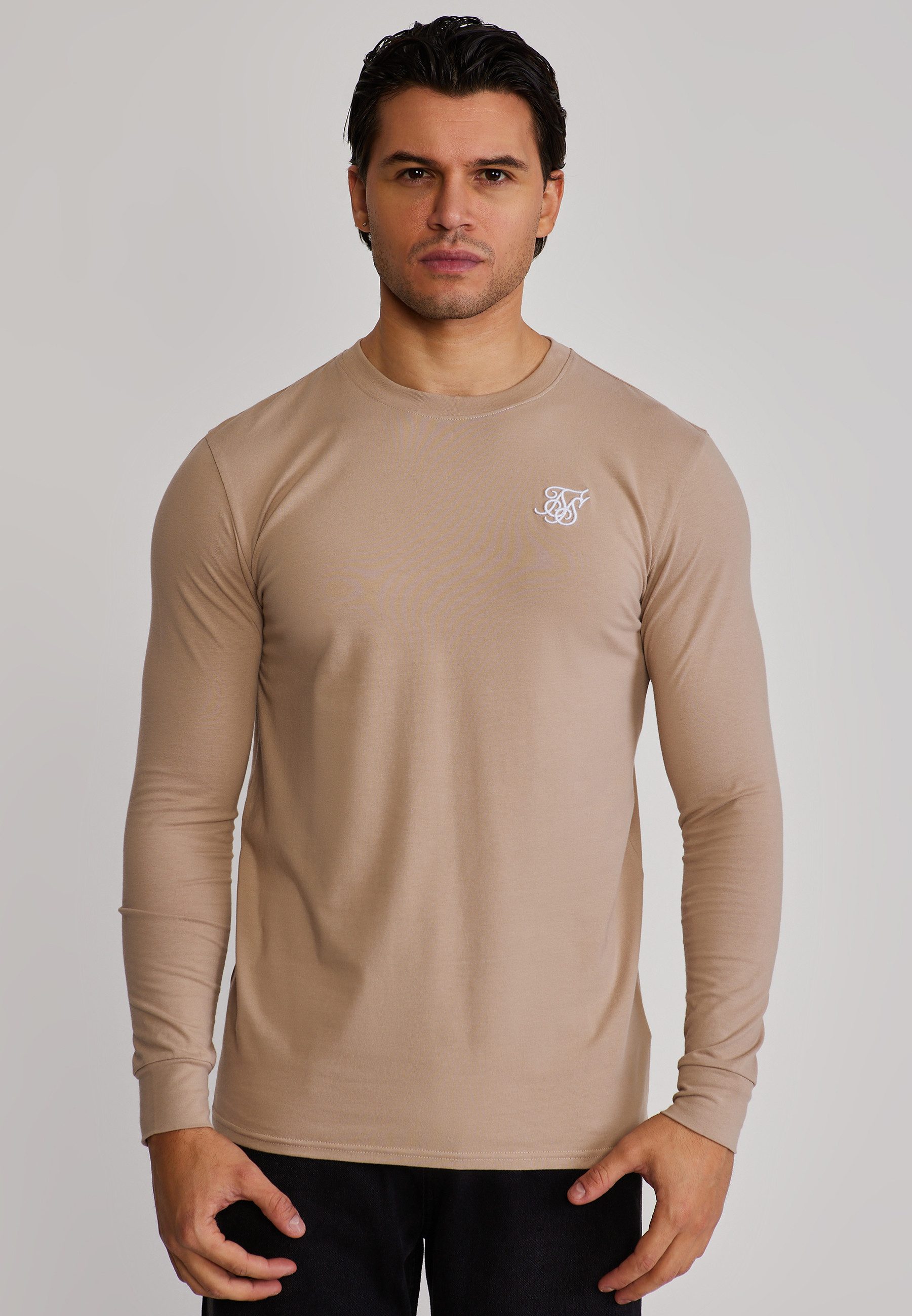 Siksilk T-Shirt SikSilk Herren Stone Essentials LS T-Shirt
