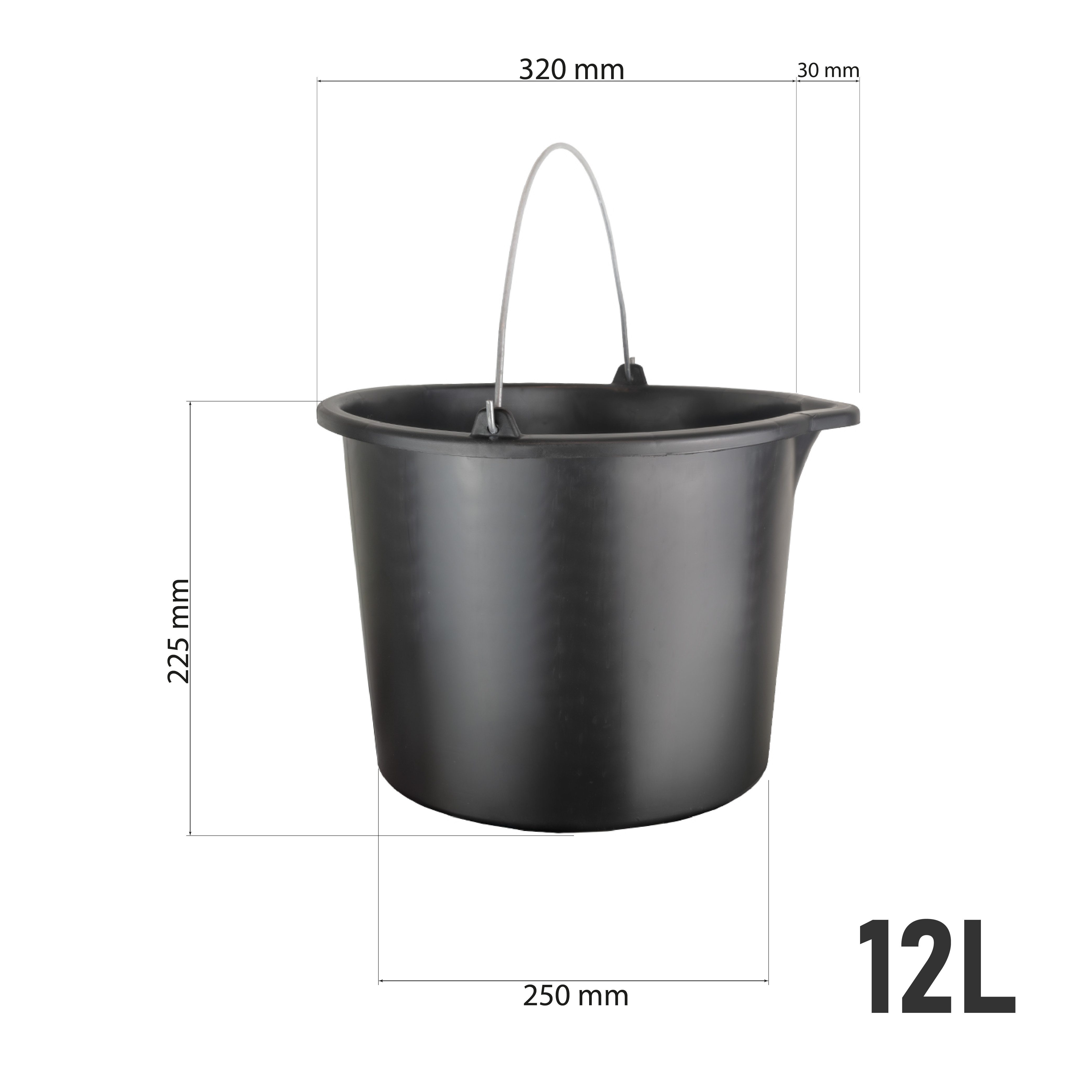 Prima-Online Baueimer Baueimer Wassereimer Mörteleimer Garteneimer mit Ausguss 12/16/20L, (1-tlg)