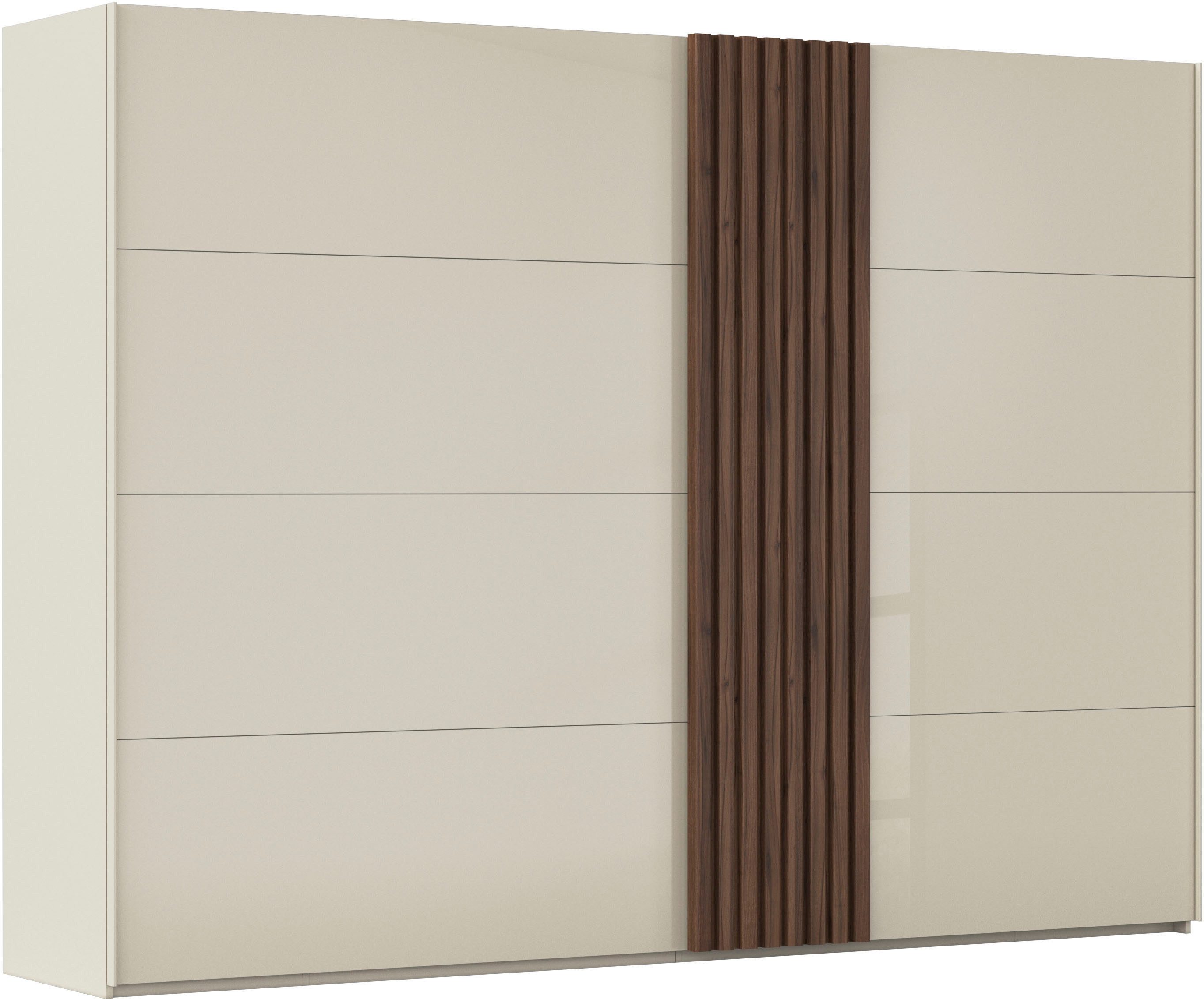 rauch Schwebetürenschrank Kleiderschrank Schrank Garderobe Wäscheschrank TEGIO mit hochwertigen Holzdekoraufleistung und Glasfront MADE IN GERMANY