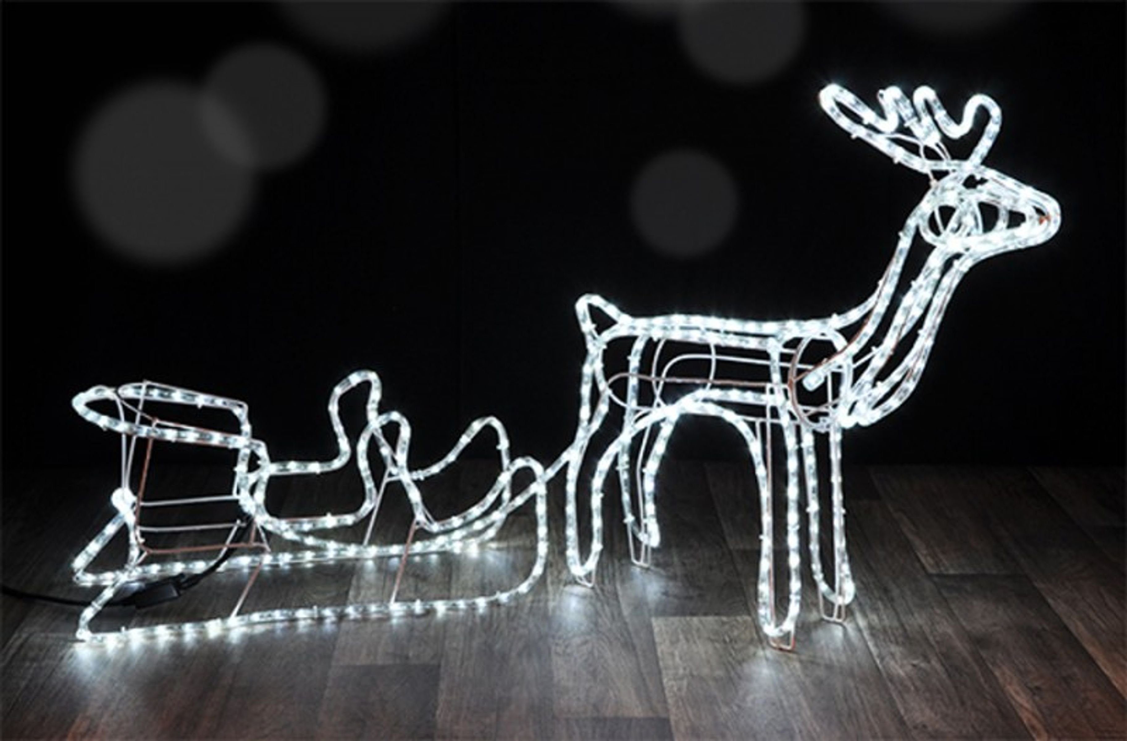 LED-Dekofigur Rentier Schlitten Silhouette beleuchtet Weihnachtsdeko