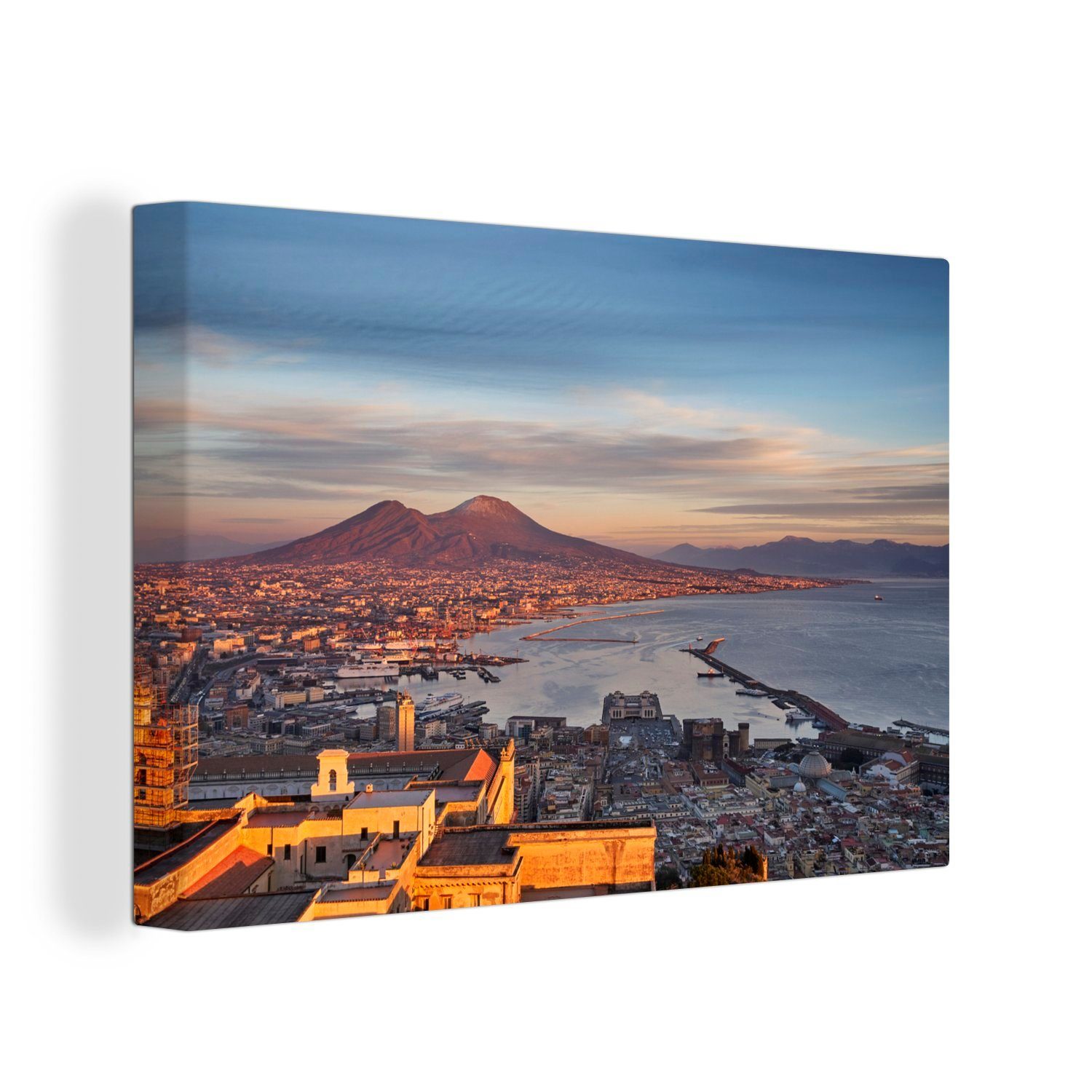 OneMillionCanvasses® Leinwandbild Neapel bei Sonnenaufgang, Fotodruck (1 St), Leinwand Bilder Klein, Wand Dekoration Aesthetic 30x20 cm