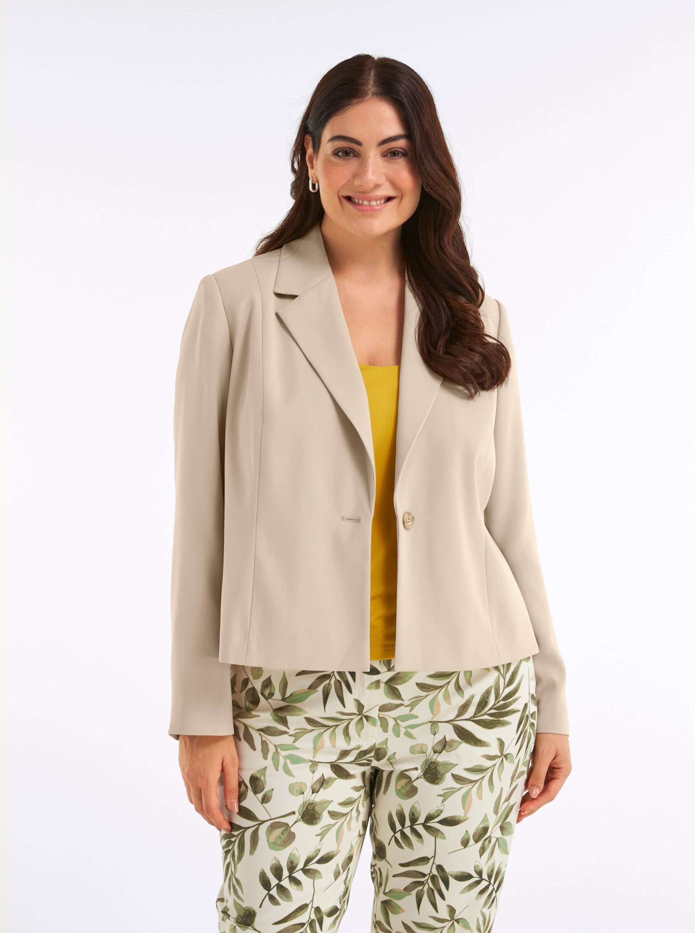 Sheego Blusenblazer Kurzblazer Langarm