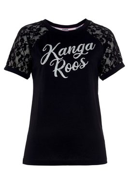 KangaROOS Spitzenshirt mit Raglanärmeln und Markenschriftzug