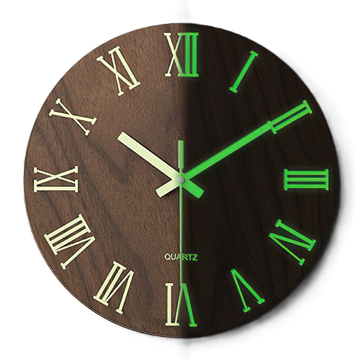 Wanduhr 12" Wanduhr, Geräuschlos, Mit Nachtlichtfunktion