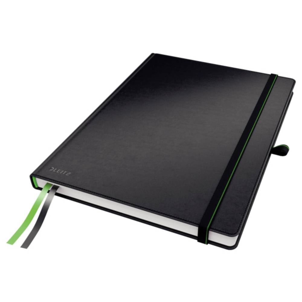 LEITZ Notizbuch 44710095, Stiftschlaufe, Gummibandverschluss, Innentasche (Rückseite)