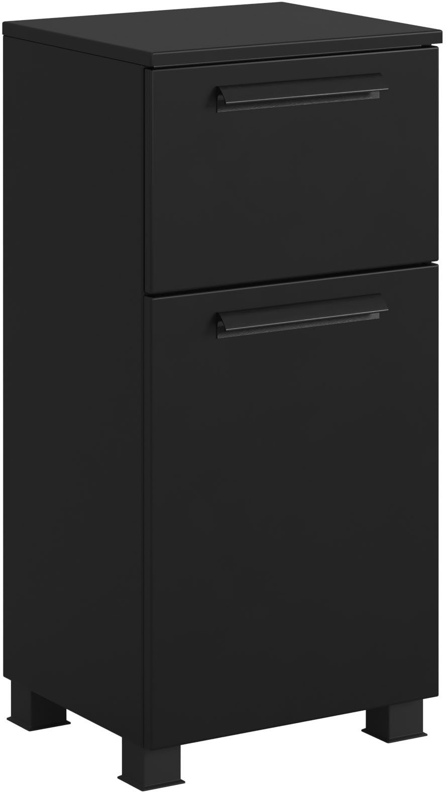 welltime Unterschrank SALVADA, Unterschrank 40 cm, gedämpfte Scharniere, Softclose Schwarz, Front und Korpus aus hochwertigen MDF, Anti-Finger-Print