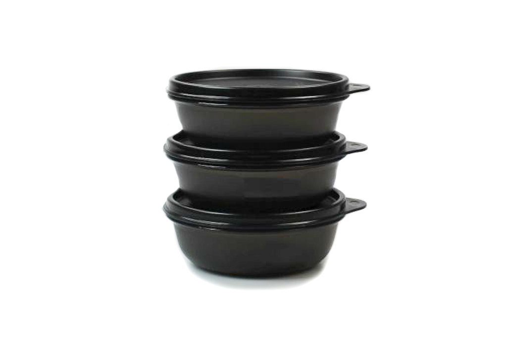 TUPPERWARE Frischhaltedose Kühlschrank Hit-Parade 300ml schwarz (3)+ SPÜLTUCH