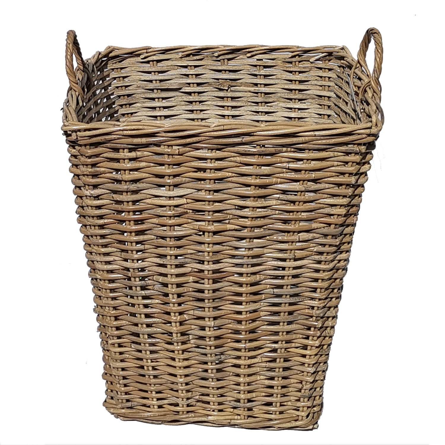 Casa Moro Flechtkorb Rattan Korb Matera mit Henkel Weidenkorb (Aufbewahrungskorb eckig Weidemkorb, in drei Größen und als Set), Naturkorb Rattankorb groß