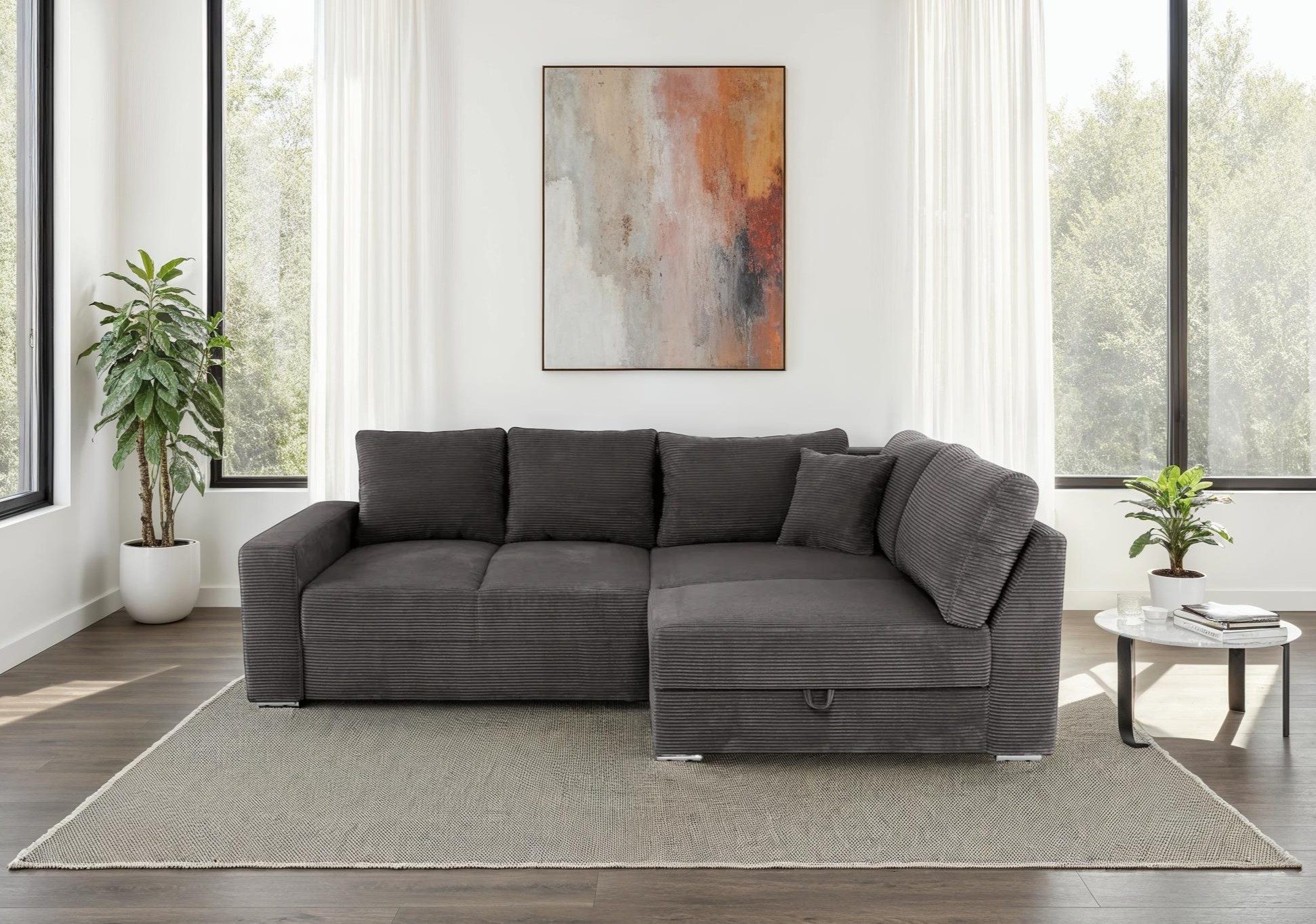 luma-home Ecksofa 15233, Dauerschläfer B260/T181/H88 cm mit 2 Bettkästen, O günstig online kaufen