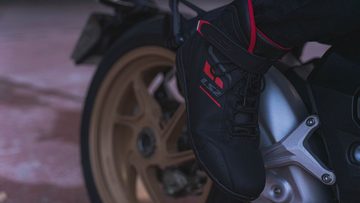 LS2 Schuhe Damen Garra schwarz rot Motorradstiefel