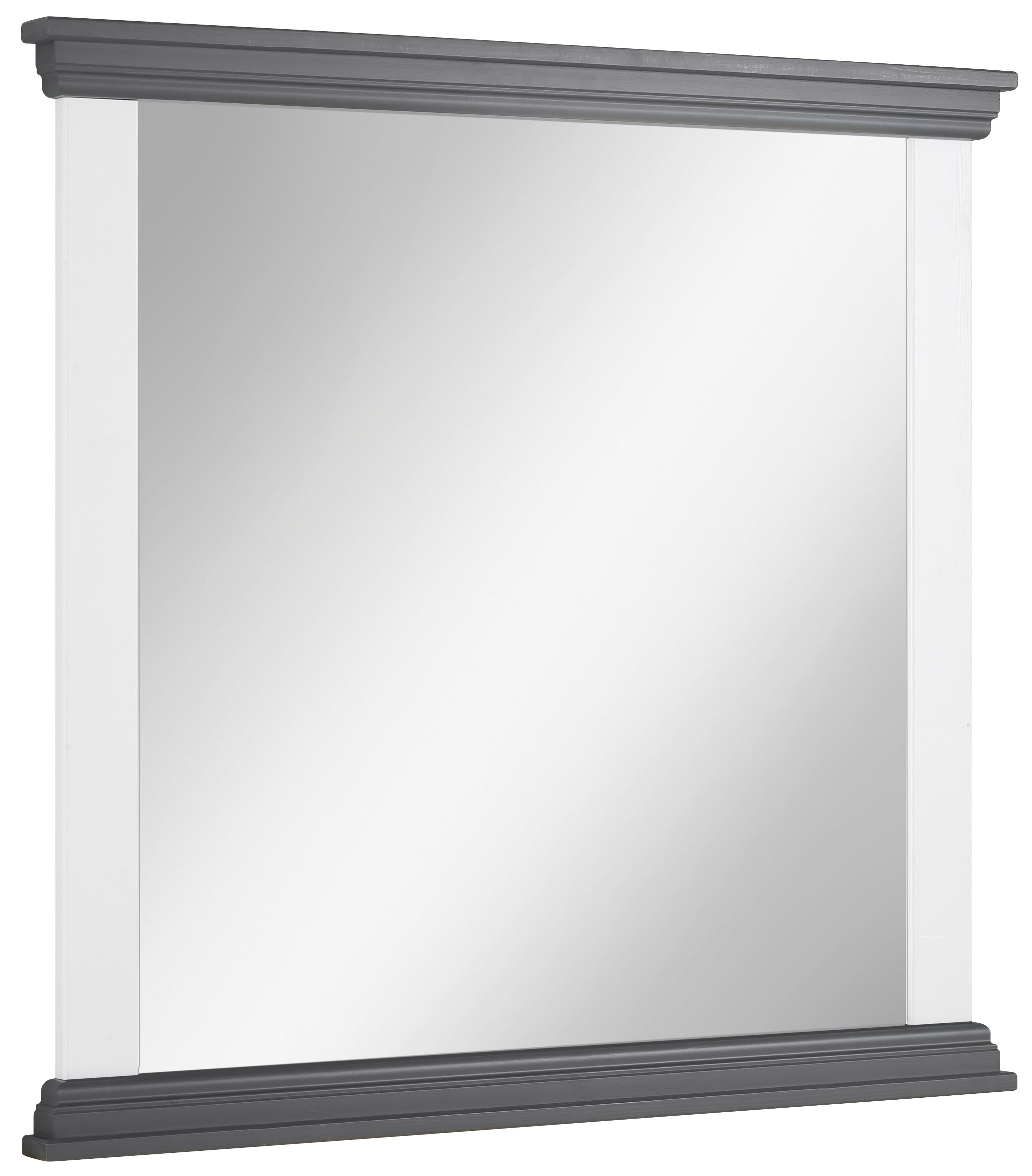 affaire massiver | Rahmen Kiefer Home Garderobenspiegel aus weiß/grau Basilico, weiß/grau