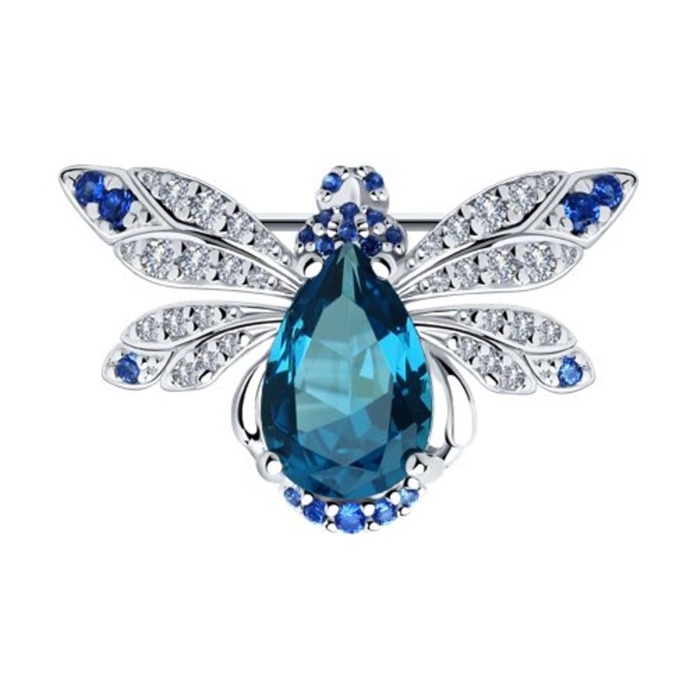 Brosche Brosche Anstecknadel 925 Silber Sitall Zirkonia Echtschmuck