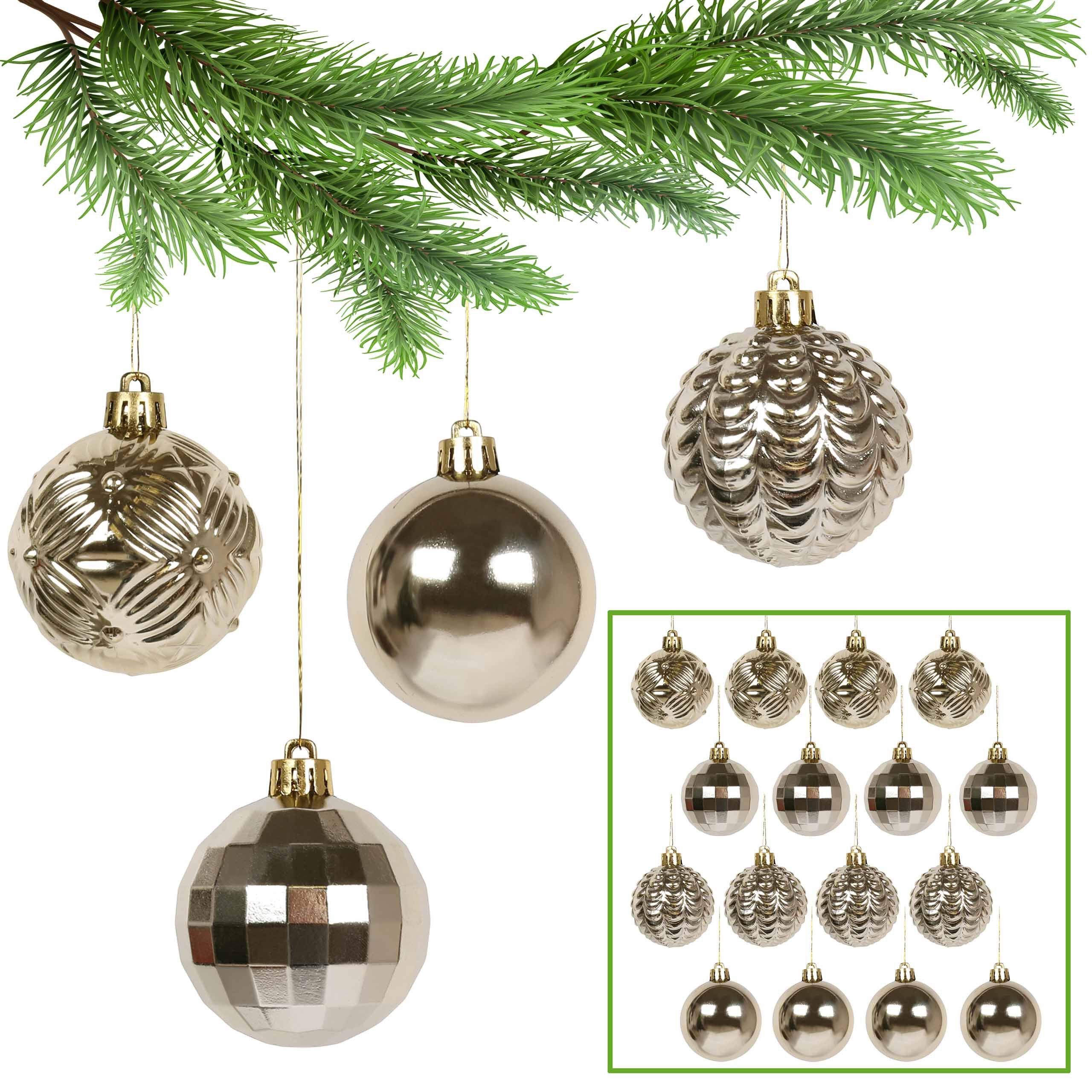 Sarcia.eu Weihnachtsbaumkugel Goldene Christbaumkugeln, Kugelset 6cm, 16 Stück x 1 Pack