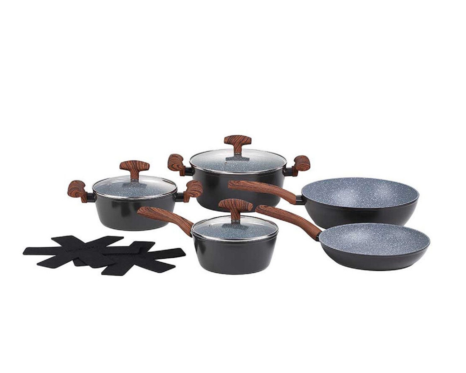 Michelino Kochtopf 10-tlg. Kochtopf-Set Serie Wood: Hochwertige Qualität