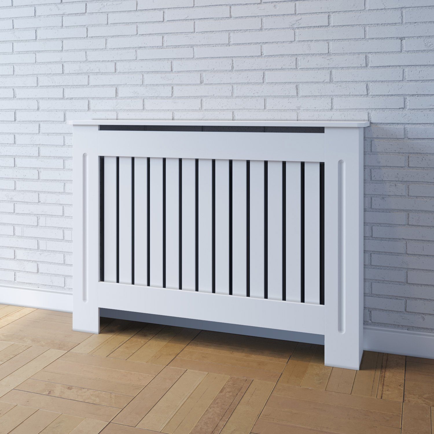 SONNI Heizungsverkleidung Heizkörperverkleidung, weiß, 78cm-172cm, Vertikale, Gitter, Heizungsverkleidung, Kreuzgitter, Zubehör für Wandmontage, 78cm-172cm