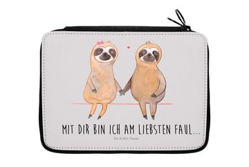 Mr. & Mrs. Panda Federmäppchen Faultier Pärchen - Grau Pastell - Geschenk, relaxen, Faultierpärchen, (1-tlg), Komplett ausgestattet