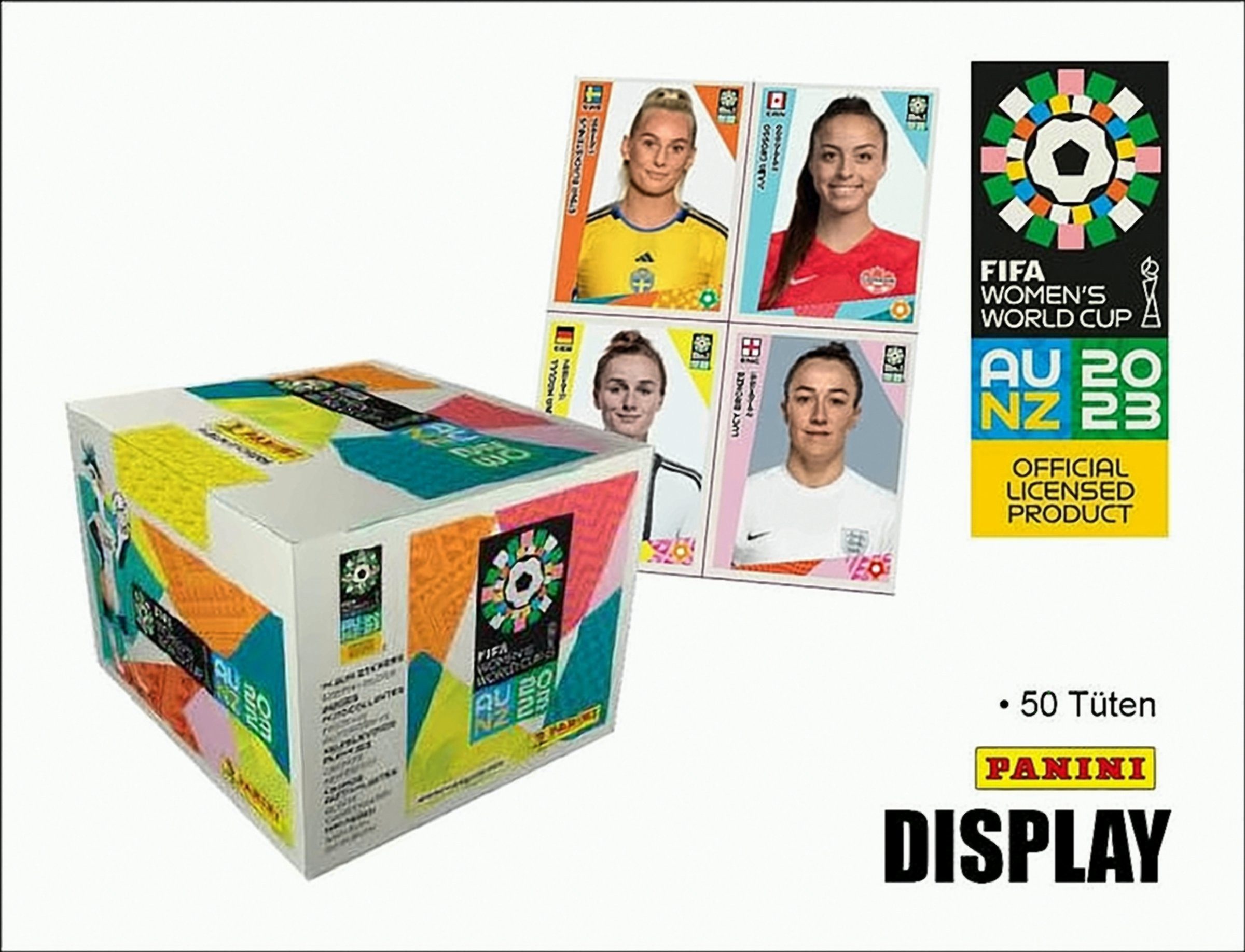 Panini Sammelkarte 2023 FIFA Woman's World Cup Sticker Display