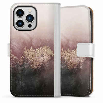 DeinDesign Handyhülle Glitzer Look Staub Elisabeth Fredriksson Pink Sky Dust Gold Print, Apple iPhone 13 Pro Hülle Handy Flip Case Wallet Cover