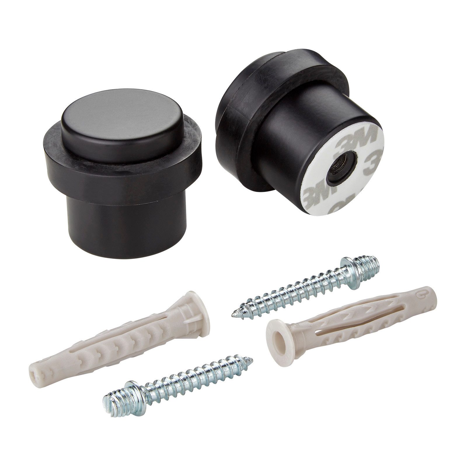 SO-TECH® Türstopper STOPPER Ø 36 mm Höhe 32 mm, Zum Schrauben und Kleben, Stahl, schwarz matt