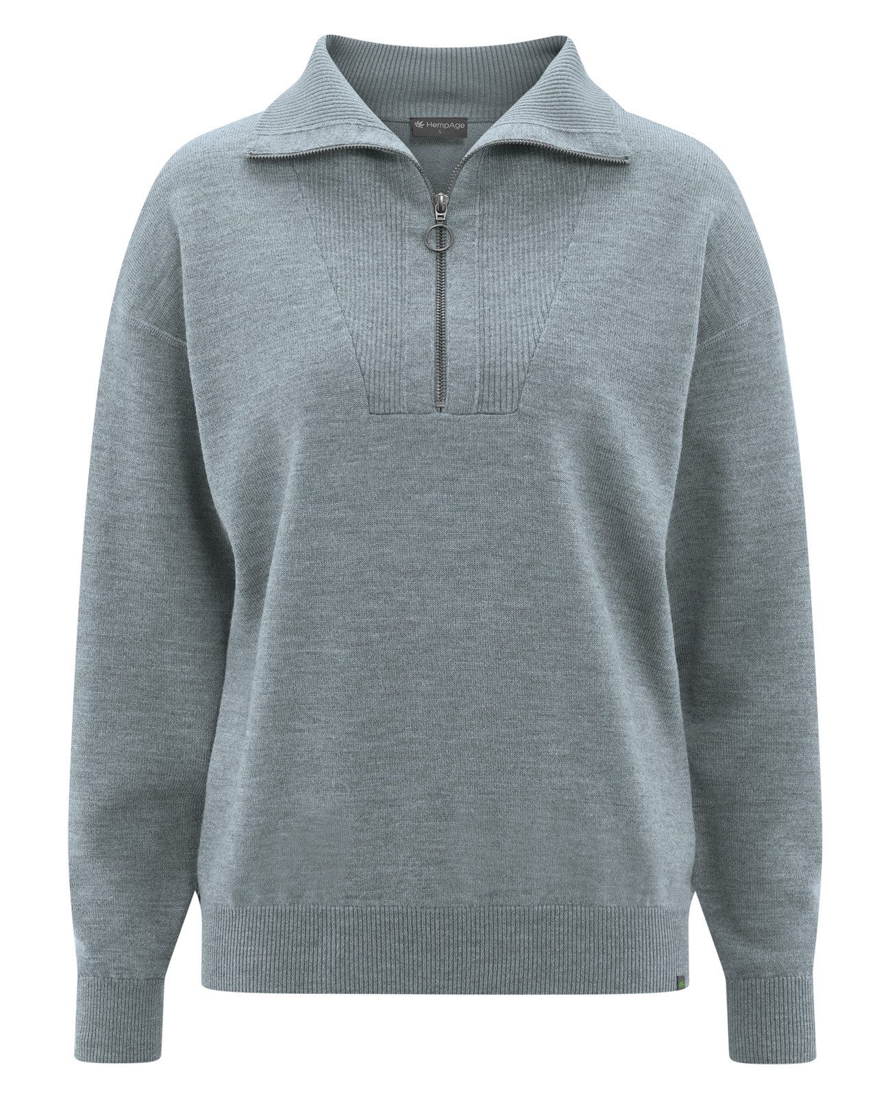 HempAge Strickpullover Feiner Troyer aus Wolle Hanf/Biobaumwolle Normal Fit