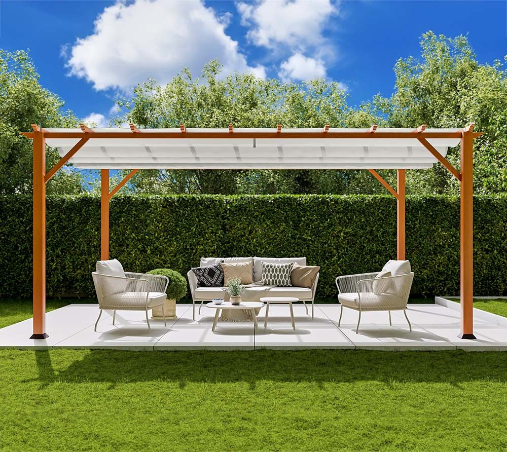 Paragon Pergola Florenz 1116, (1-tlg., Pergola, Sonnensegel), Konstruktion aus Aluminium, inkl. Sonnensegel