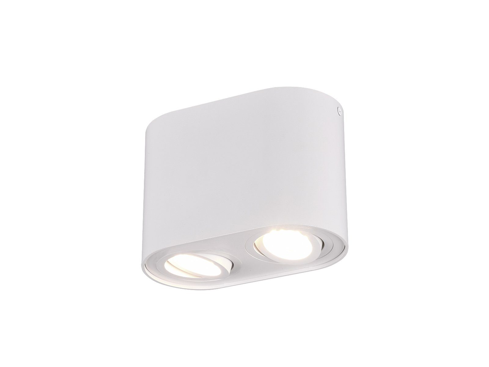 TRIO Leuchten LED Deckenstrahler, Dimmfunktion, LED wechselbar, Warmweiß, Aufbau-Spot Aufputz Strahler innen 2-flammig, Treppenhaus, Weiß H:12cm