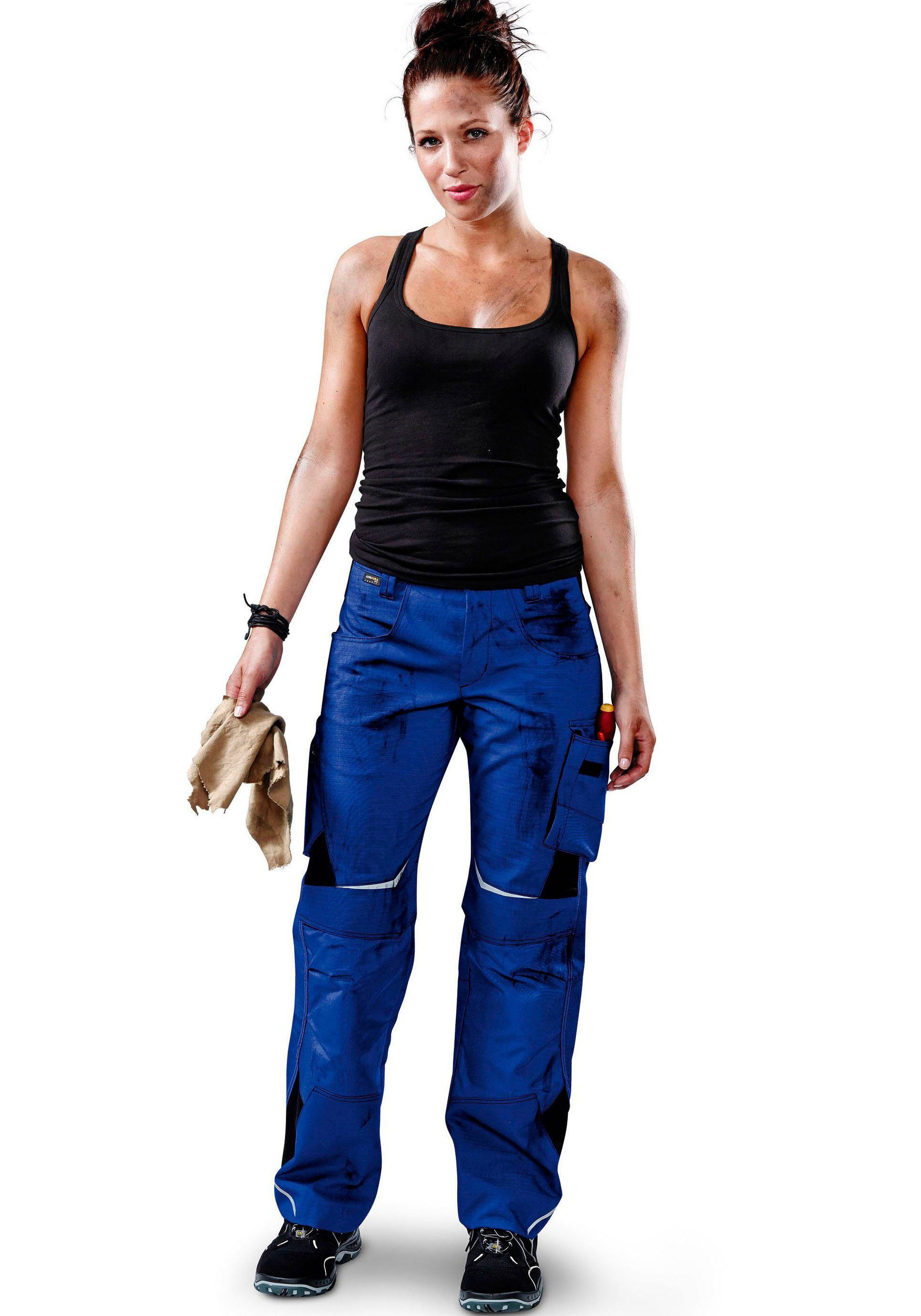 Kübler Arbeitshose PULSSCHLAG Damenhose HIGH PSA 2 Schmutz- und wasserabweisend kbl.blau/schwarz | Arbeitshosen