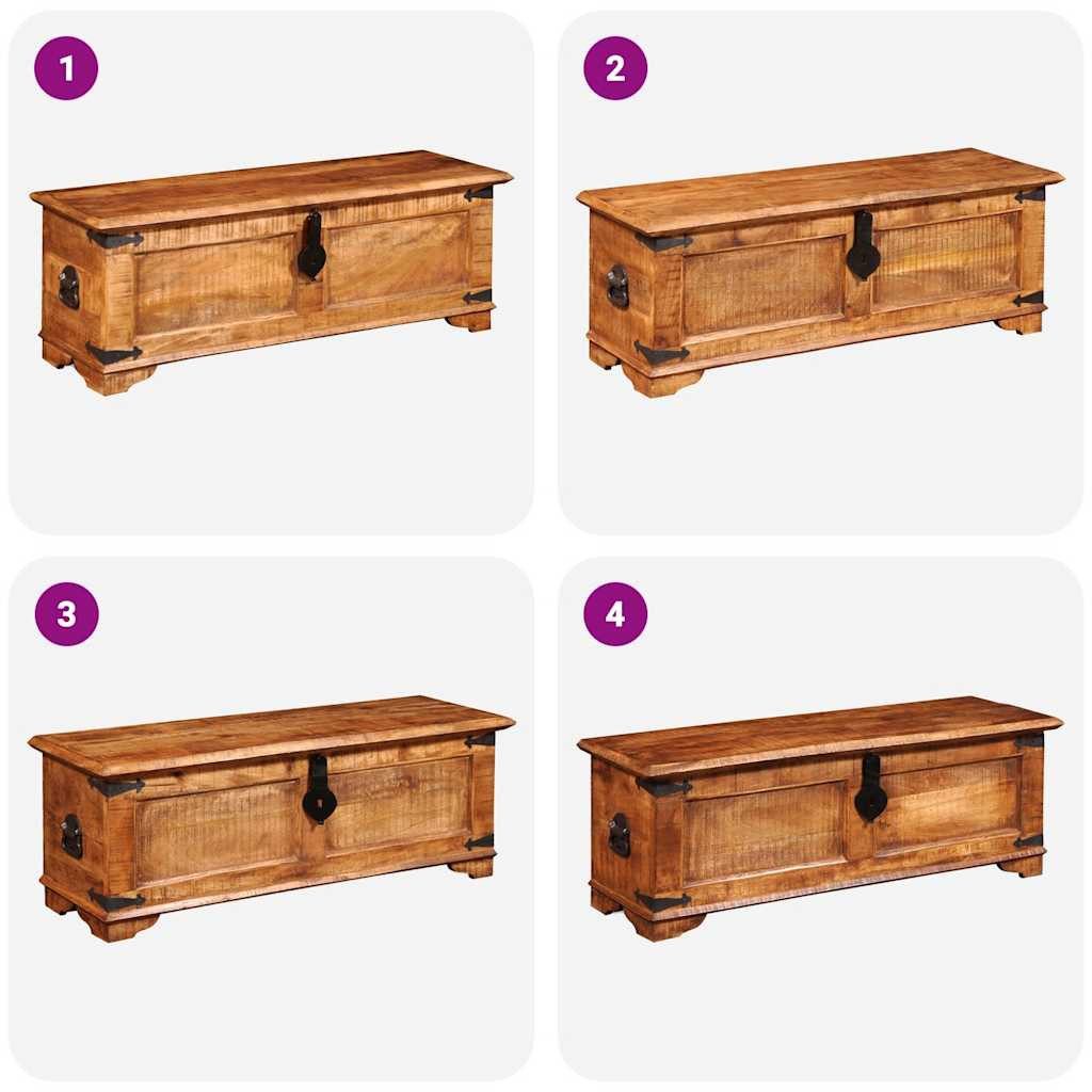 furnicato Truhe Holztruhe aus Vollholz 110 x 35 x 40 cm in Naturfarbe (1 St), Gewachsene Aufbewahrungsbox mit Stauraum für Ihr Zuhause im Unikat