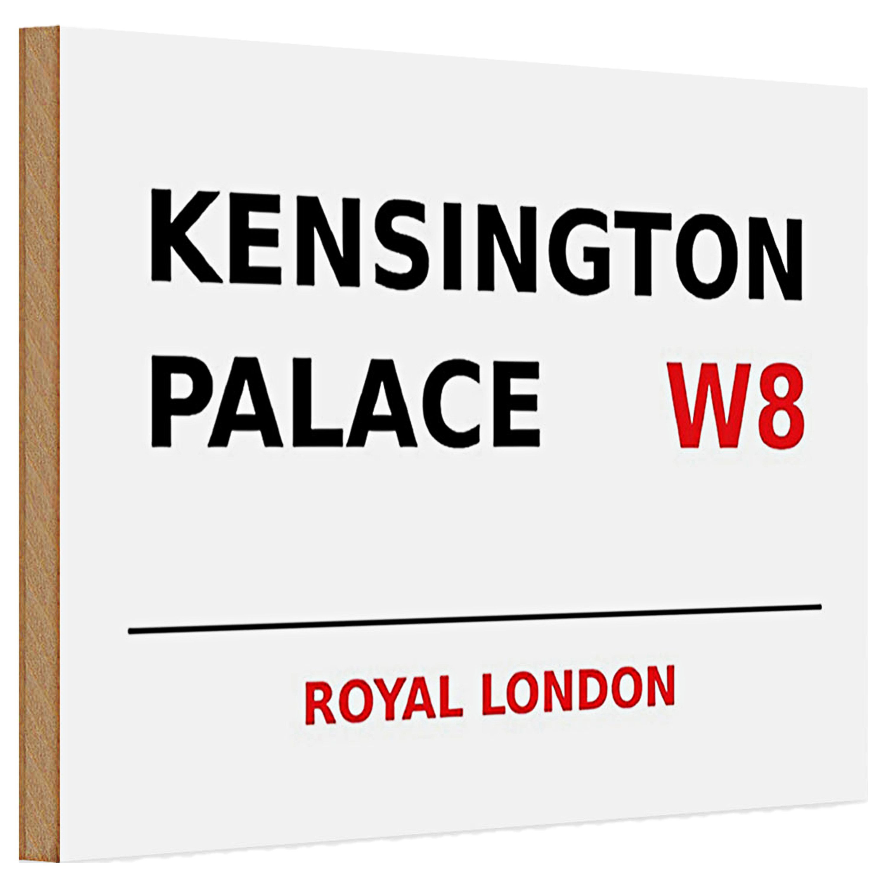 Roomando Holzbild Holzschild London 30x20cm Royal Kensington Palace W8