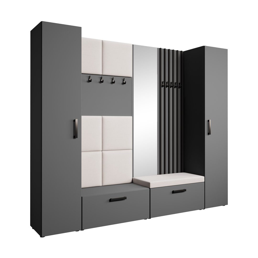 Beautysofa Garderobenschrank mit gepolsterten Paneelen und günstig online kaufen