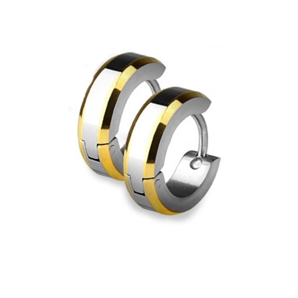 Creolen-Set Creolen mit Goldkanten Silber aus Edelstahl Damen