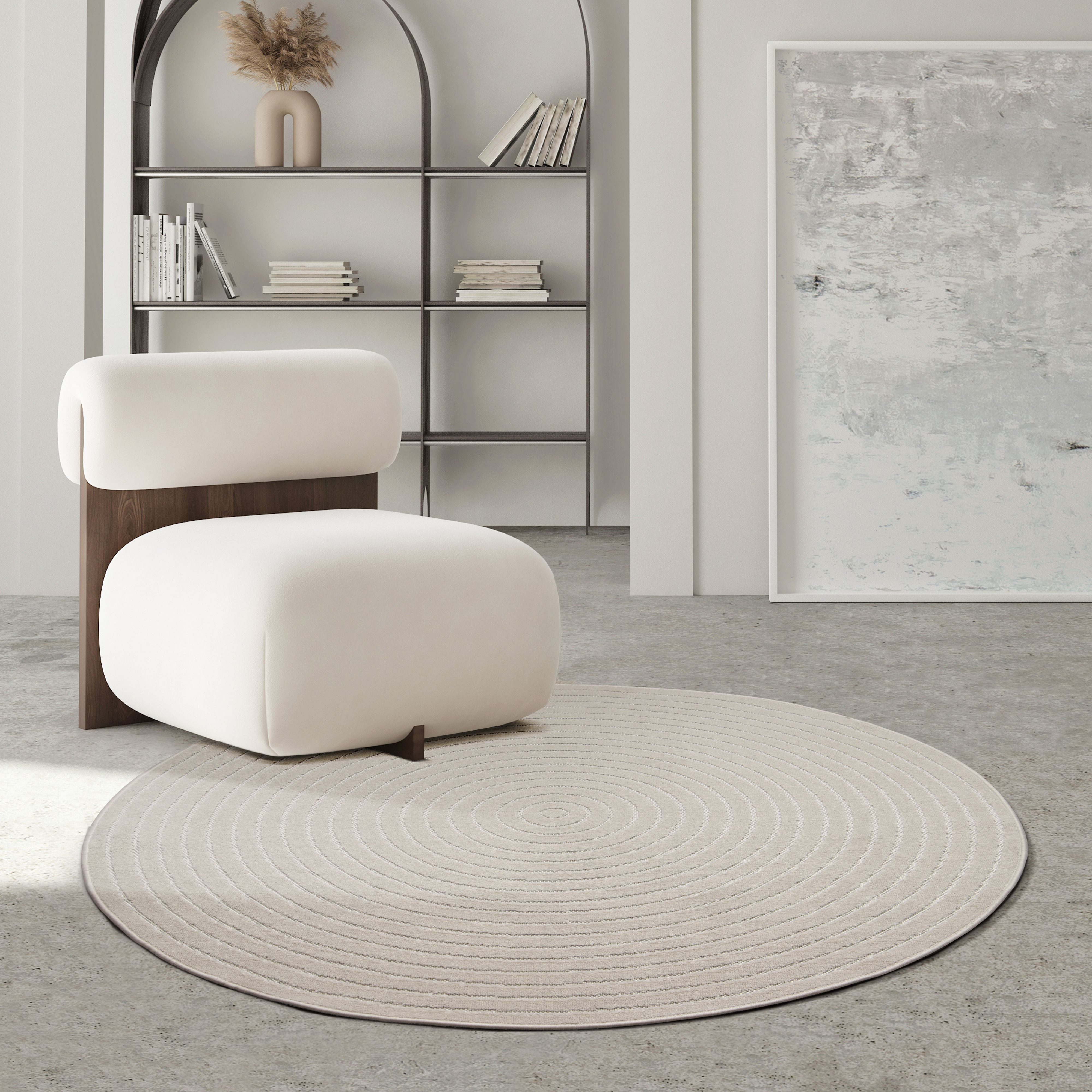 the carpet Teppich Santo Plus, rund, Höhe: 5 mm, Plus moderner robuster In und Outdoor Teppich