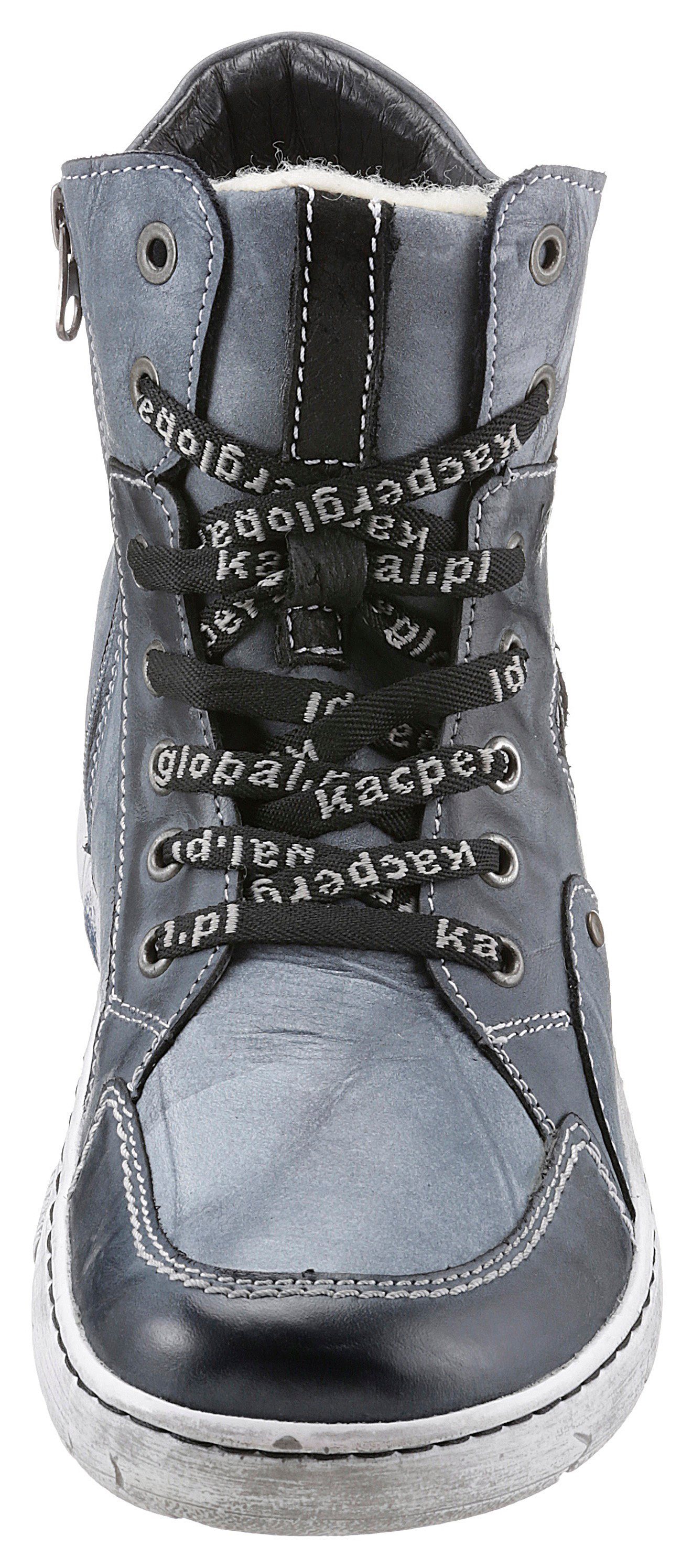 Kontrastdetails jeansblau-grau KACPER mit used modischen Winterboots