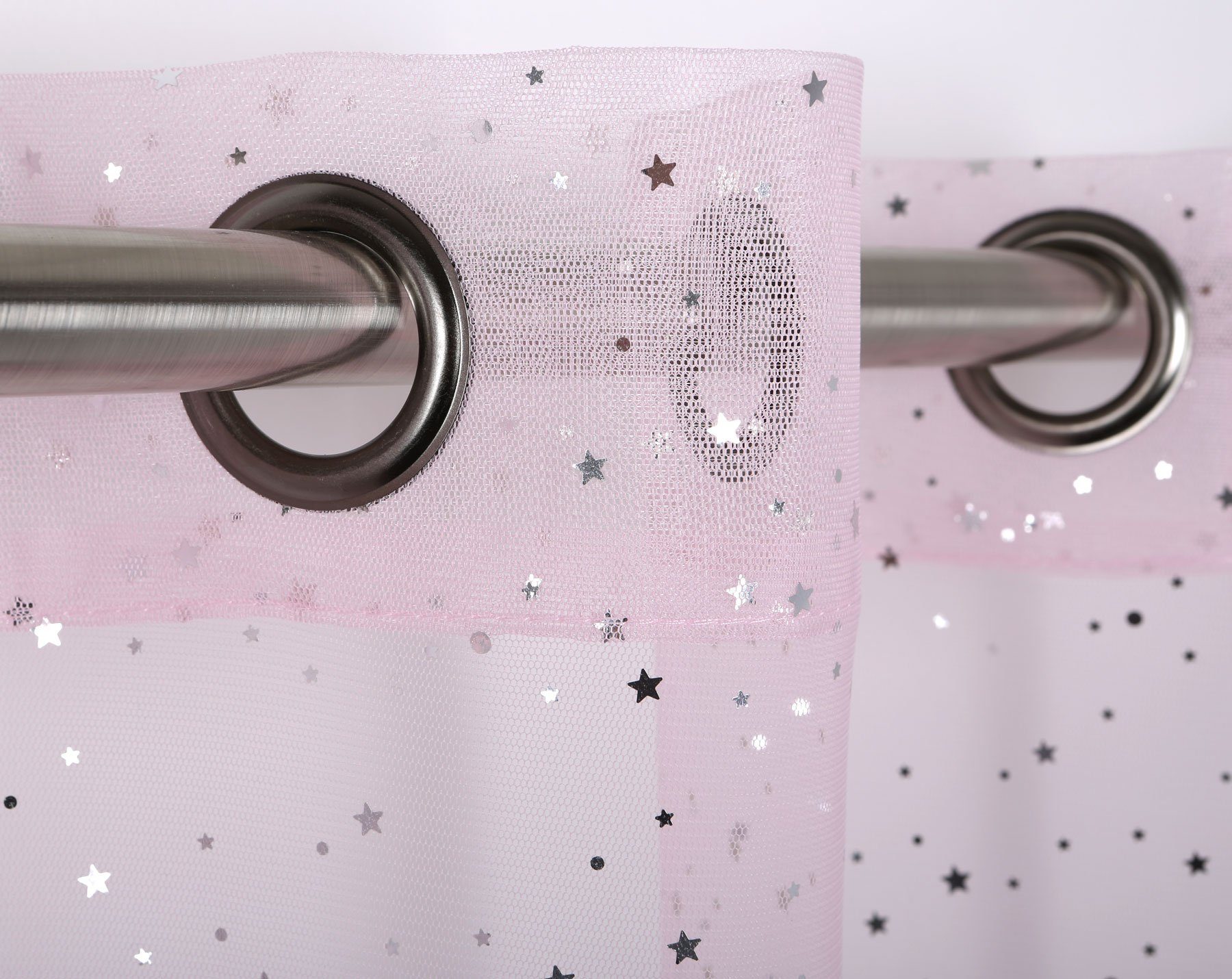 Beautex Gardine Luftiger Ösenschal mit Glitzer Sternen, Gardine mit Ösen 14 günstig online kaufen