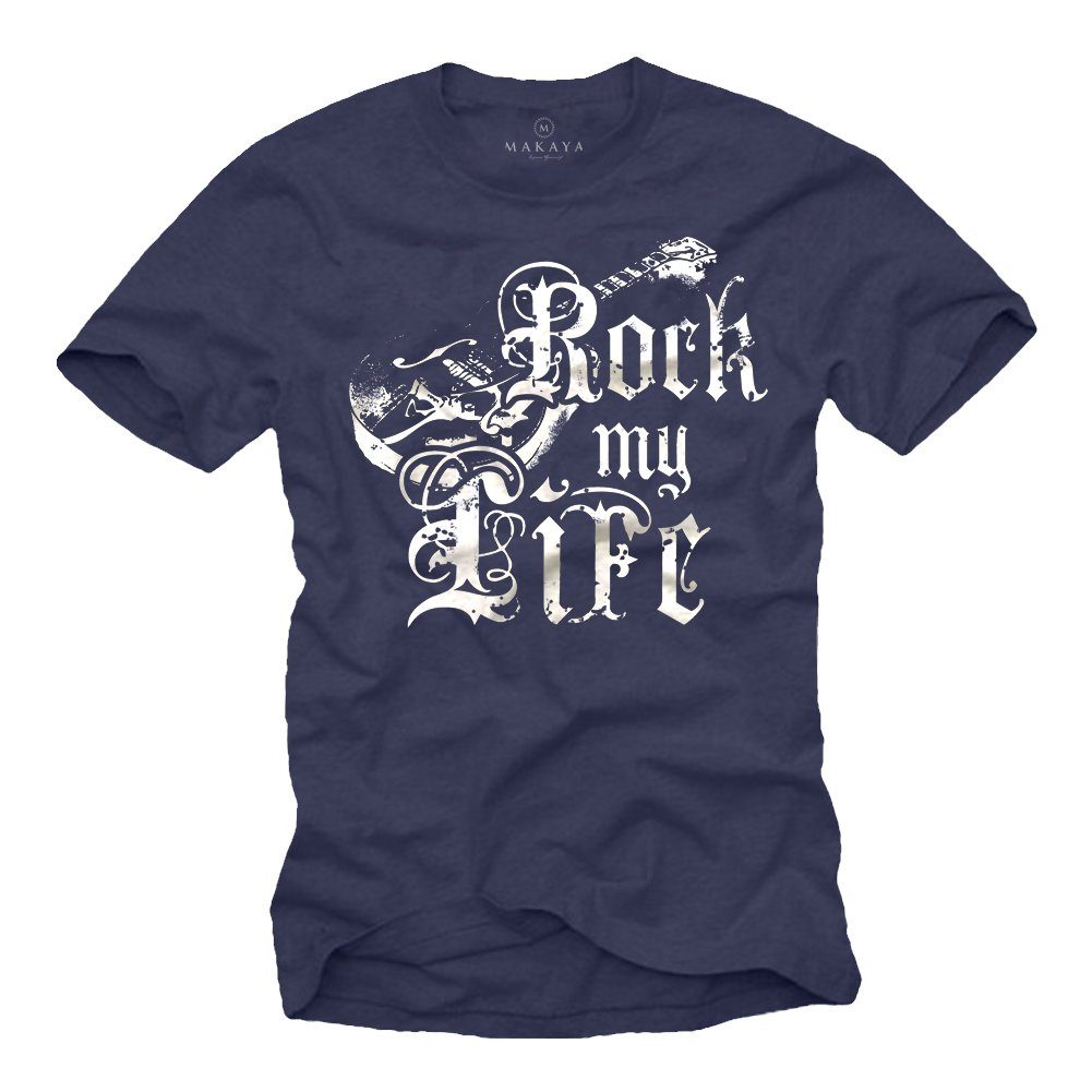 T-Shirt Herren Bandshirt Motiv Rock Gitarre Musik Band Geschenke Männer