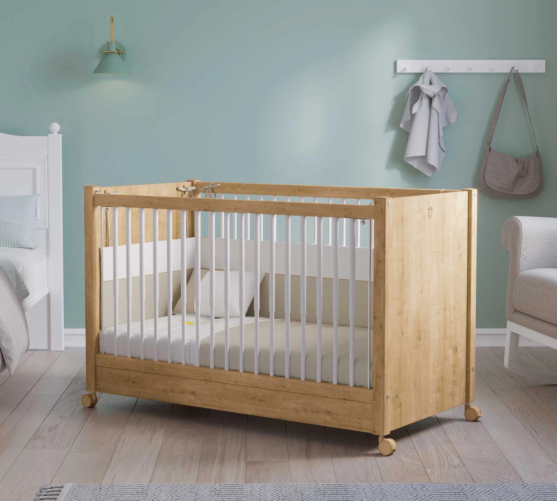 Möbel-Zeit Babybett MOCHA Wheel Beistellbett auf Rollen, 60x120 cm