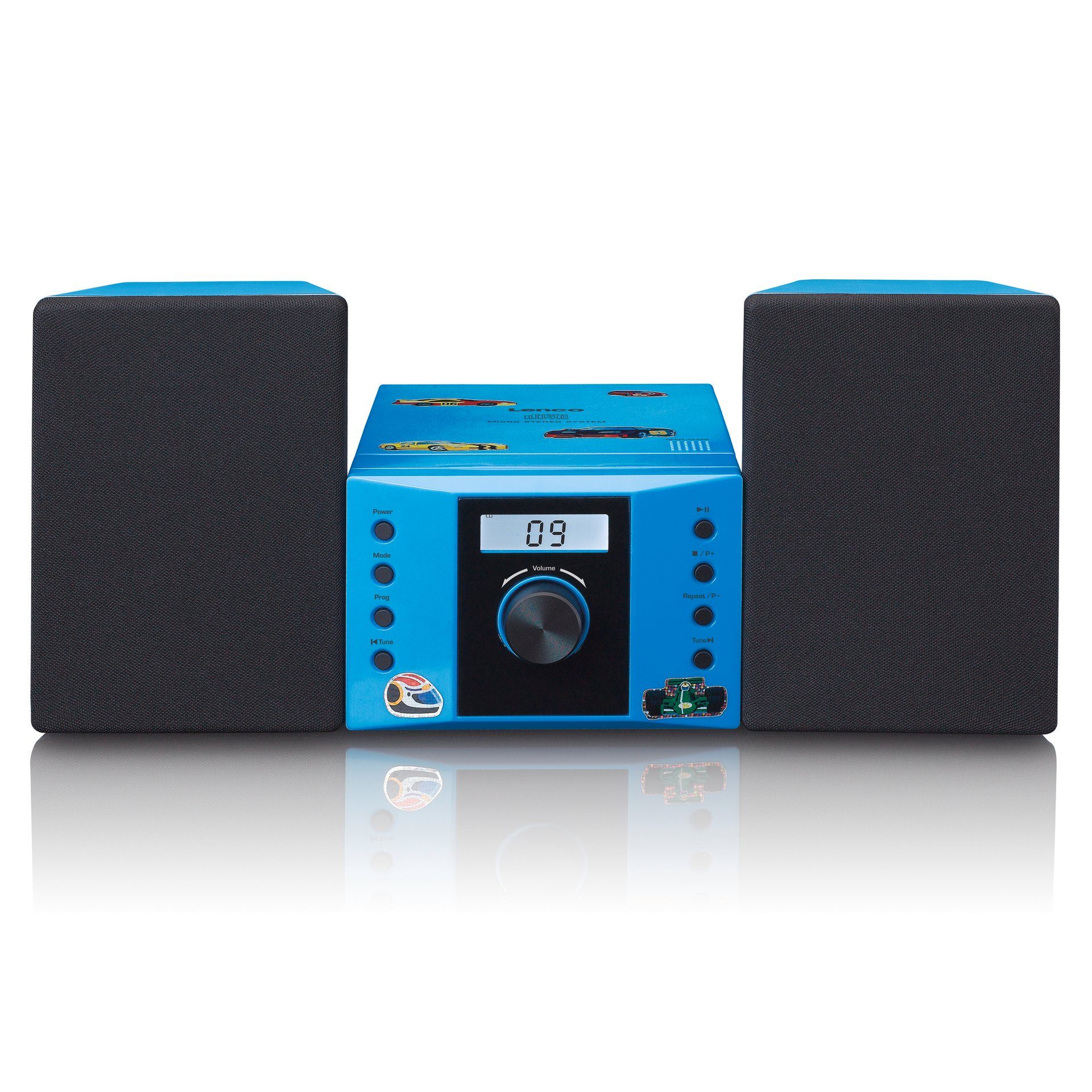 AUX-IN, Blau Lenco radio, Set Stereoanlage mit FM Micro Sticker (FM-Tuner) CD,