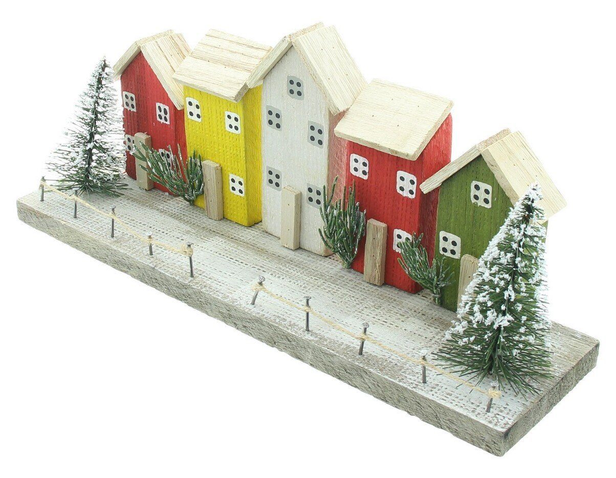 Home-trends24.de Weihnachtsdorf Weihnachtsdorf Weihnachtshäuser Weihnachtsdeko Deko Holz