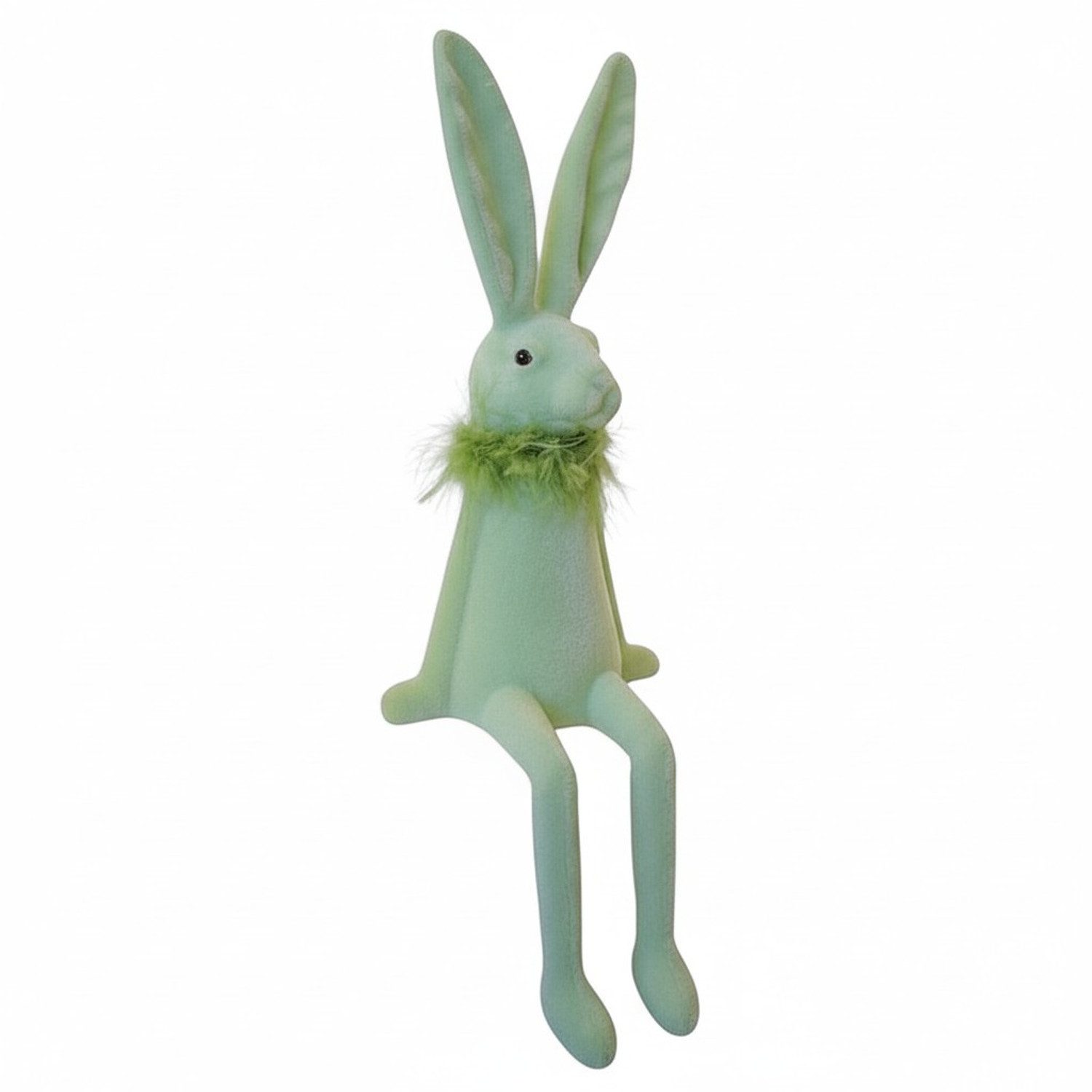 Macosa Home Kantenhocker Osterhase Kunststoff beflockt Grün od. Gelb 37 cm (Dekofigur Ostern Dekoration, 1 St., Osterdekoration Figur Dekohase), Dekohase Hase Skulptur Osterdeko