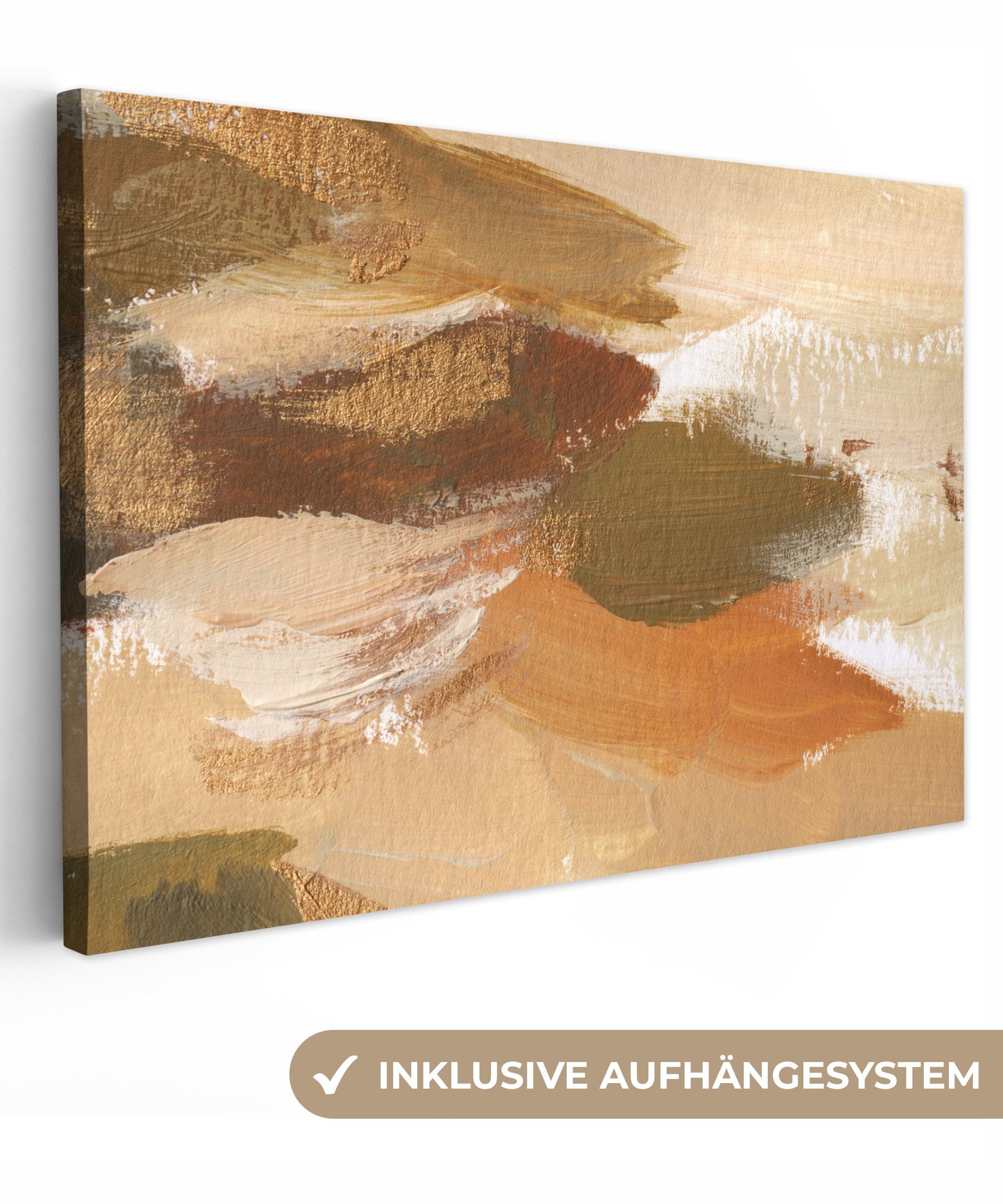 OneMillionCanvasses® Leinwandbild Farbe - Herbst - Abstrakt, (1 St), Wandbild Leinwandbilder, Aufhängefertig, Wanddeko, 30x20 cm