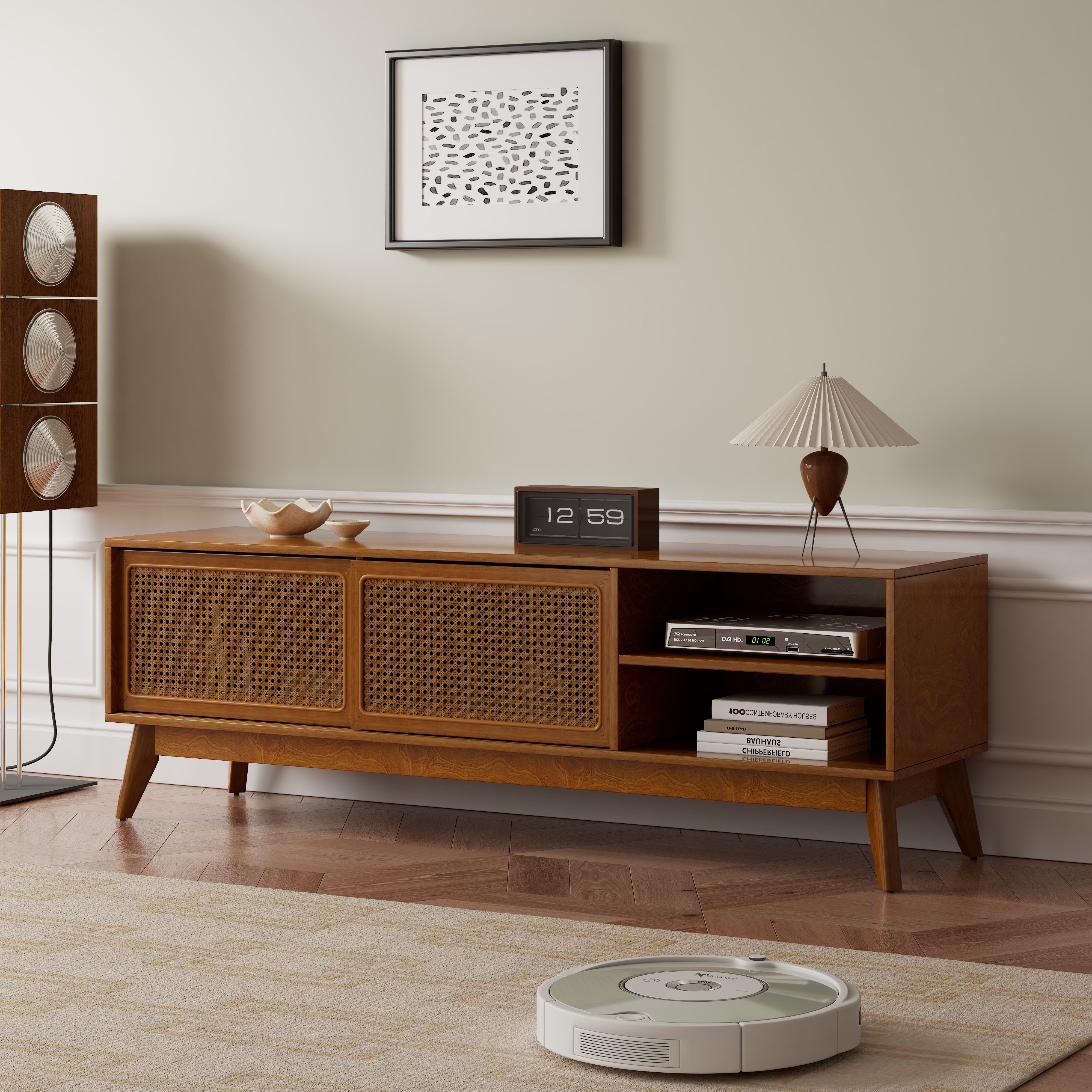 Fine Life Pro TV-Schrank Lowboard / TV‑Schrank / TV‑Lowboard für Wohnzimmer, für Fernseher bis 65 Zoll