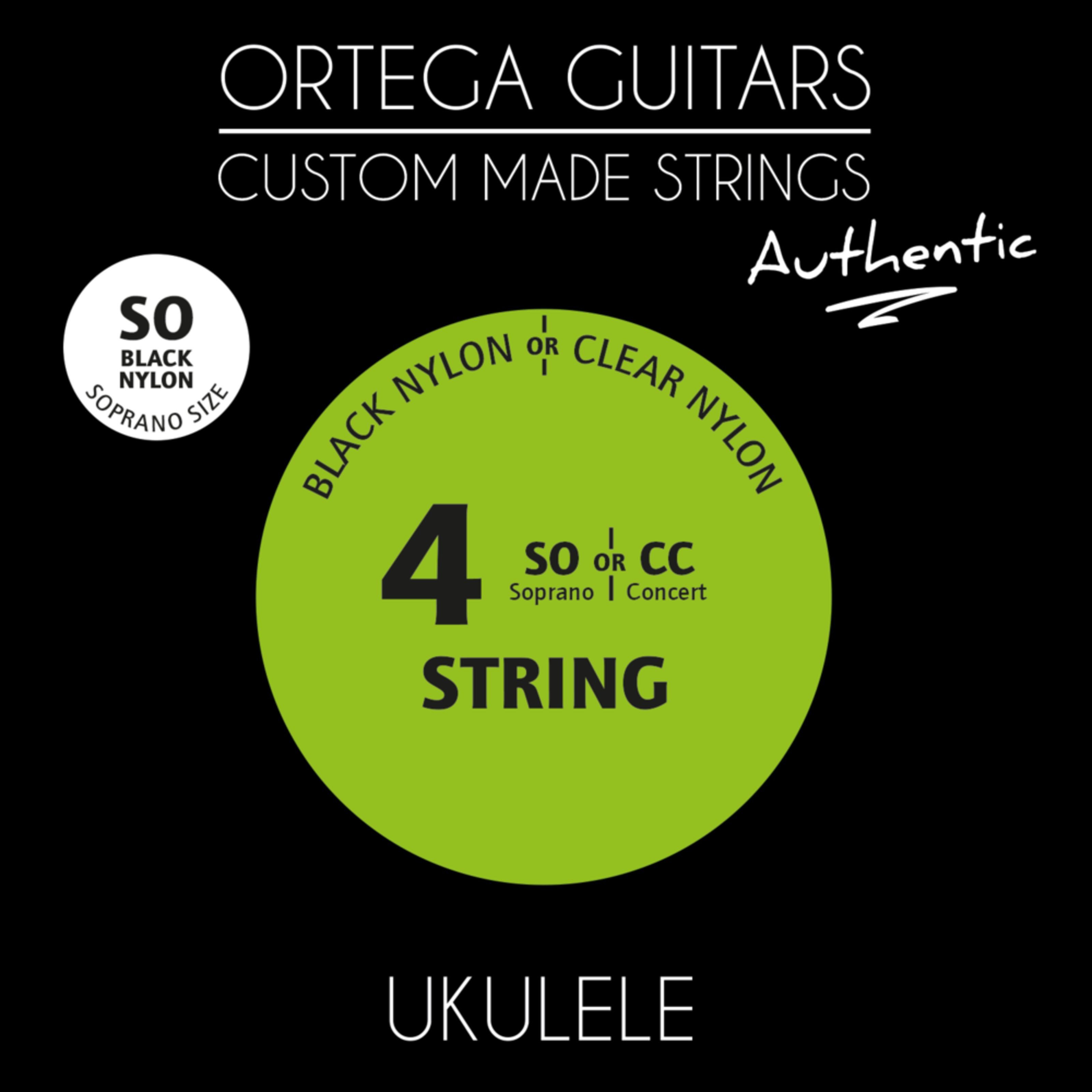 ORTEGA Guitars Saiten, UKABK-SO Ukulele Sopran Black Nylon - Saiten