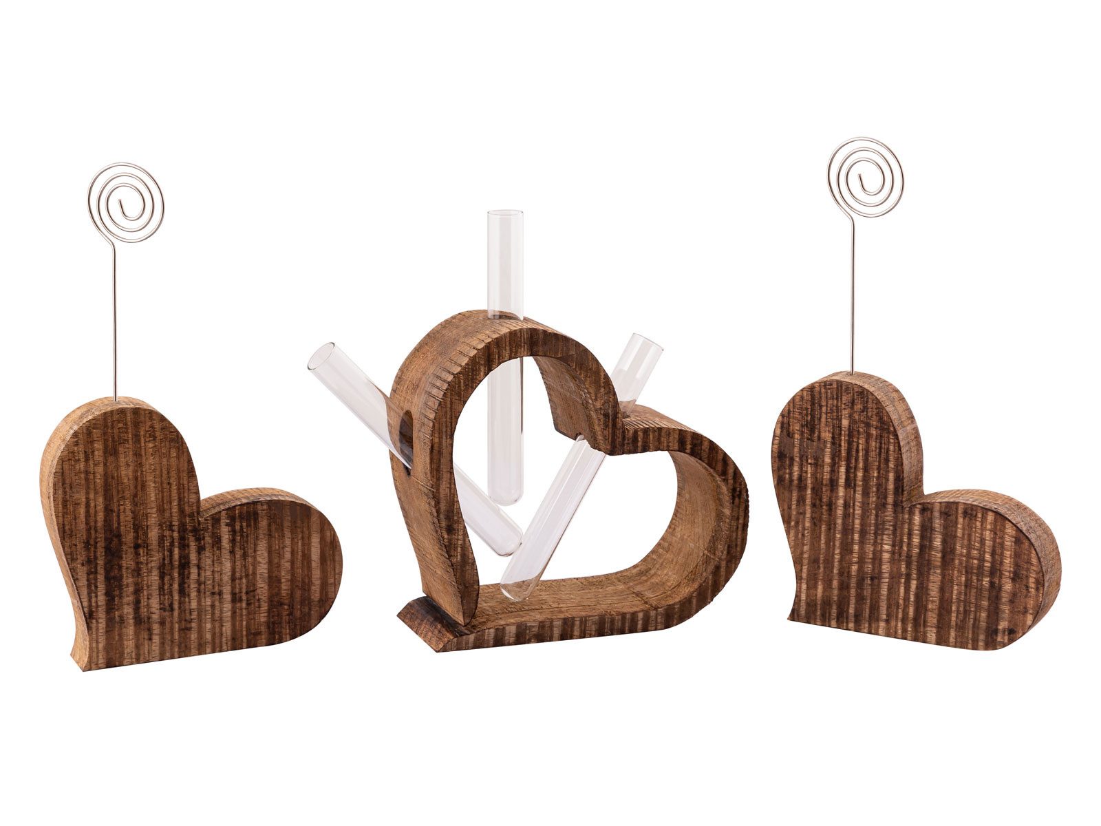 Amagohome Dekofigur Herz Deco Fotoständer Blumenvase Set 3-teilig Herzen Gr günstig online kaufen