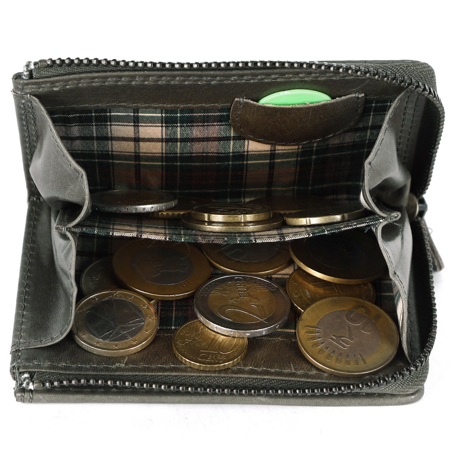 Benthill Geldbörse Klein Echt Leder RFID Damen & Herren Geldbeutel Slim-Wallet Portmonee, RFID-Schutz Kartenfächer Münzfach Reißverschlussfach – Bild 5 von 5