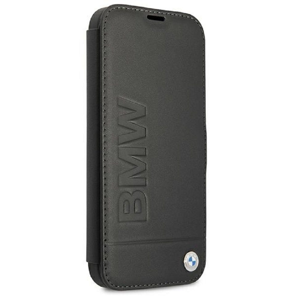 BMW Handyhülle iPhone 13 Mini Case Bookcase Echtleder schwarz 5,4 Zoll, Kantenschutz