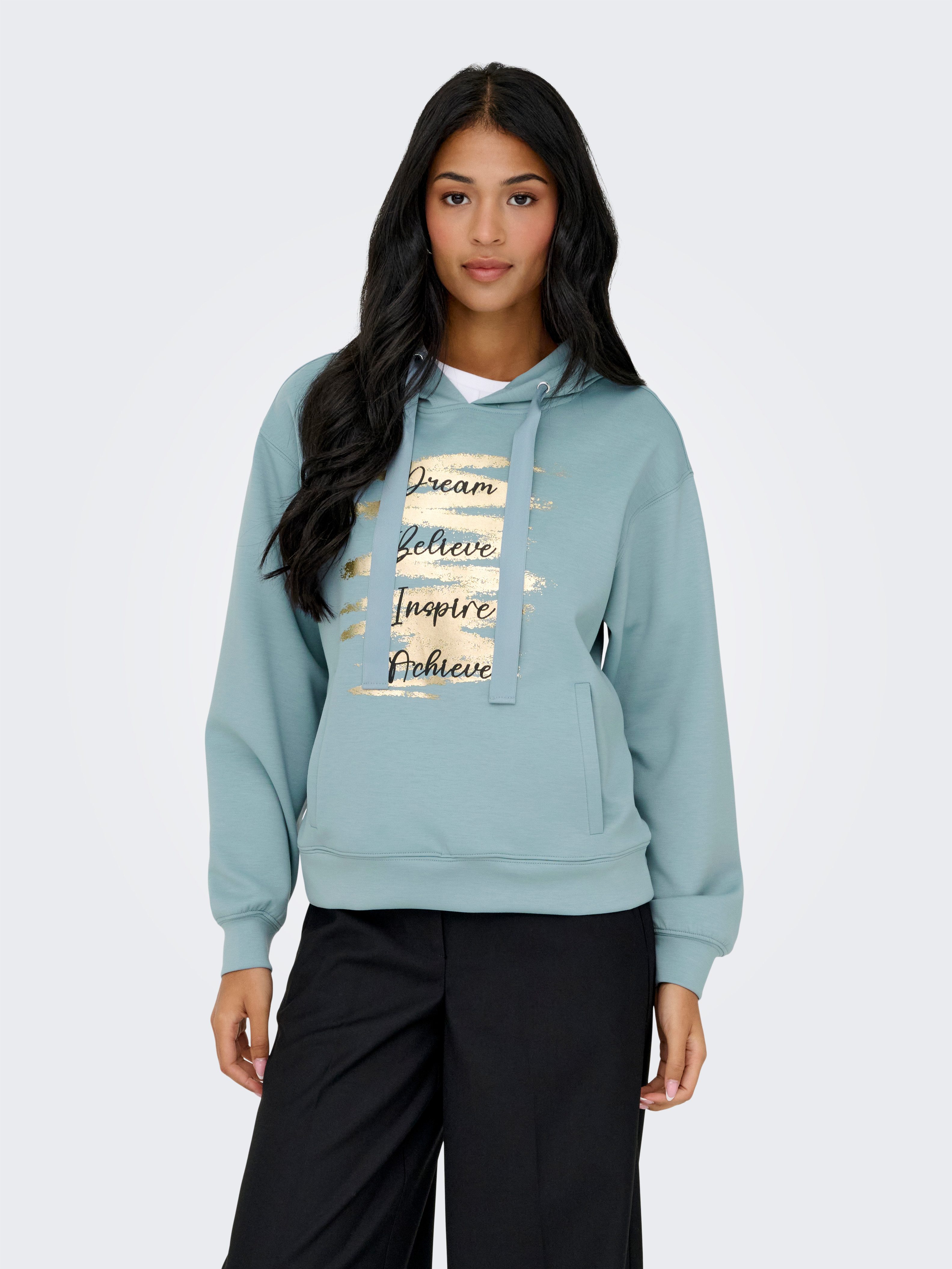 ONLY Kapuzensweatshirt ONLALINA LIFE L/S PRINT HOOD SWT günstig online kaufen