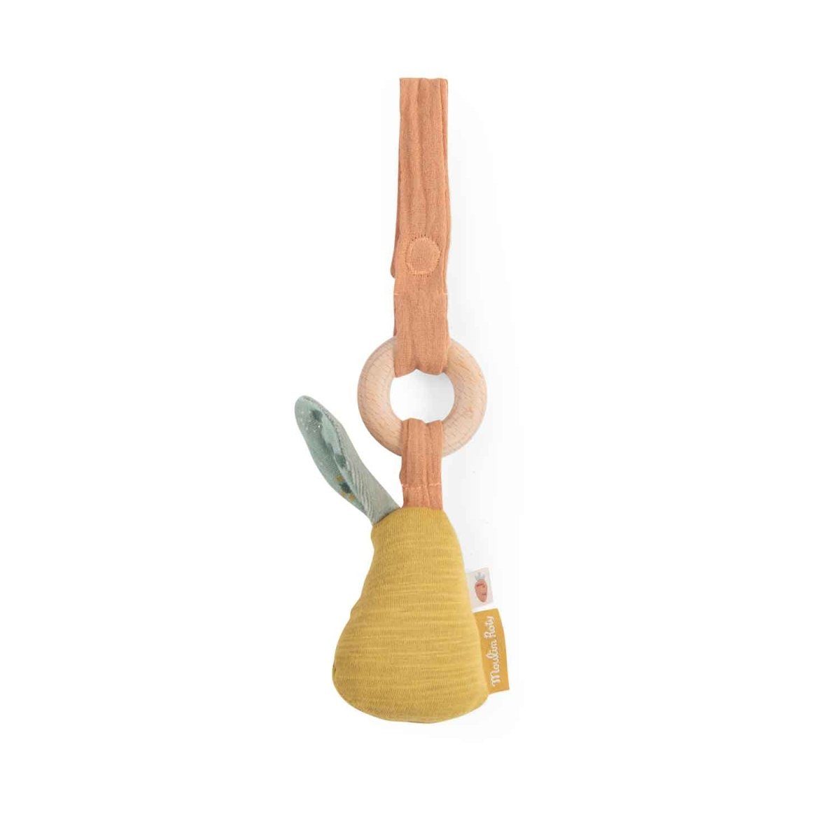 Greifspielzeug Trois Lapins Activity Birne 30cm Greifling Beißring Holz zum Aufhängen