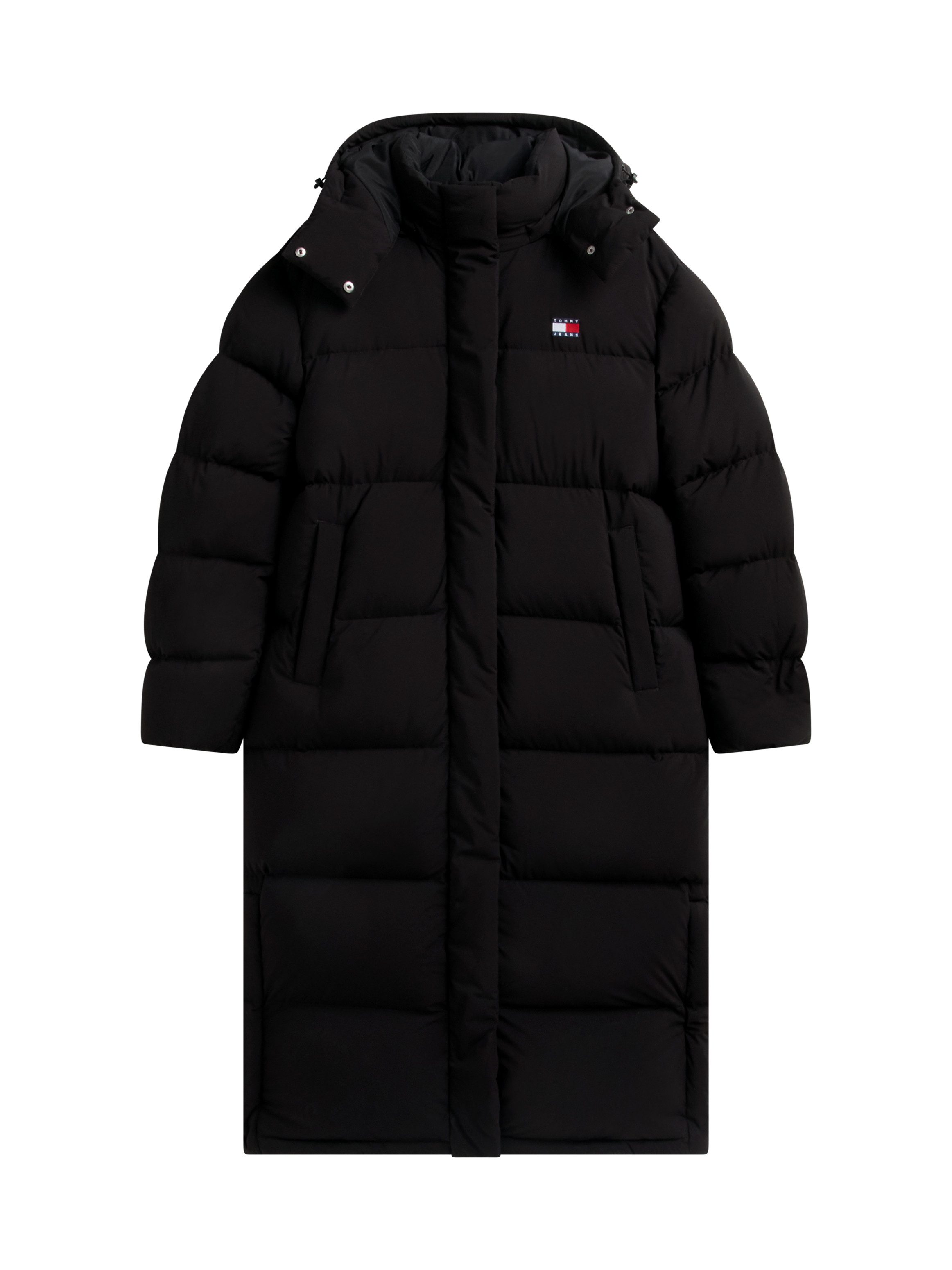 Tommy Jeans Steppmantel TJW ALASKA LONG PUFFER EXT mit seitlichen Schlitzen mit Druckknopfverschluss